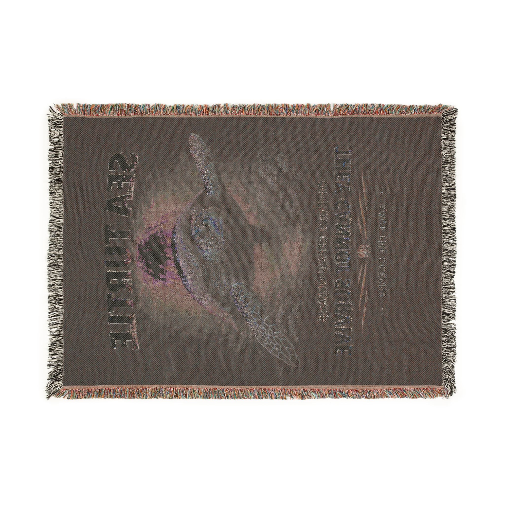 Sea Turtle Woven Throw Blanket – 'They Cannot Survive' Conservation Design