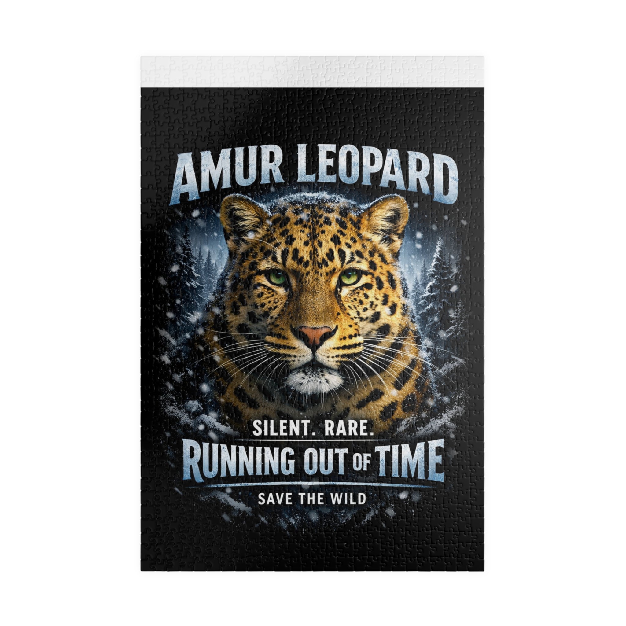 Amur Leopard Puzzle — "Running Out of Time" Wildlife Conservation Jigsaw (252–1014 pcs)