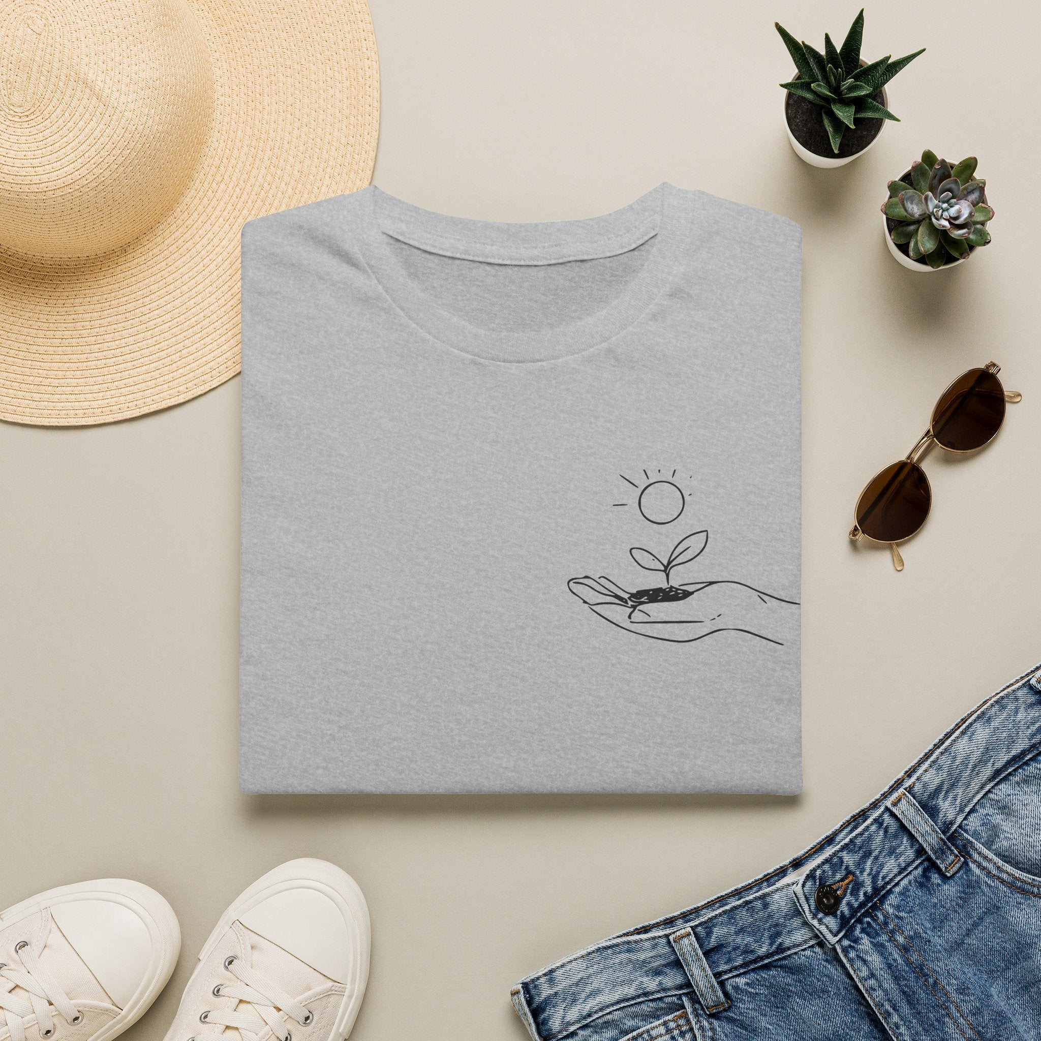 The world changes, one kindness at a time - Embroidered Human Kind Tee