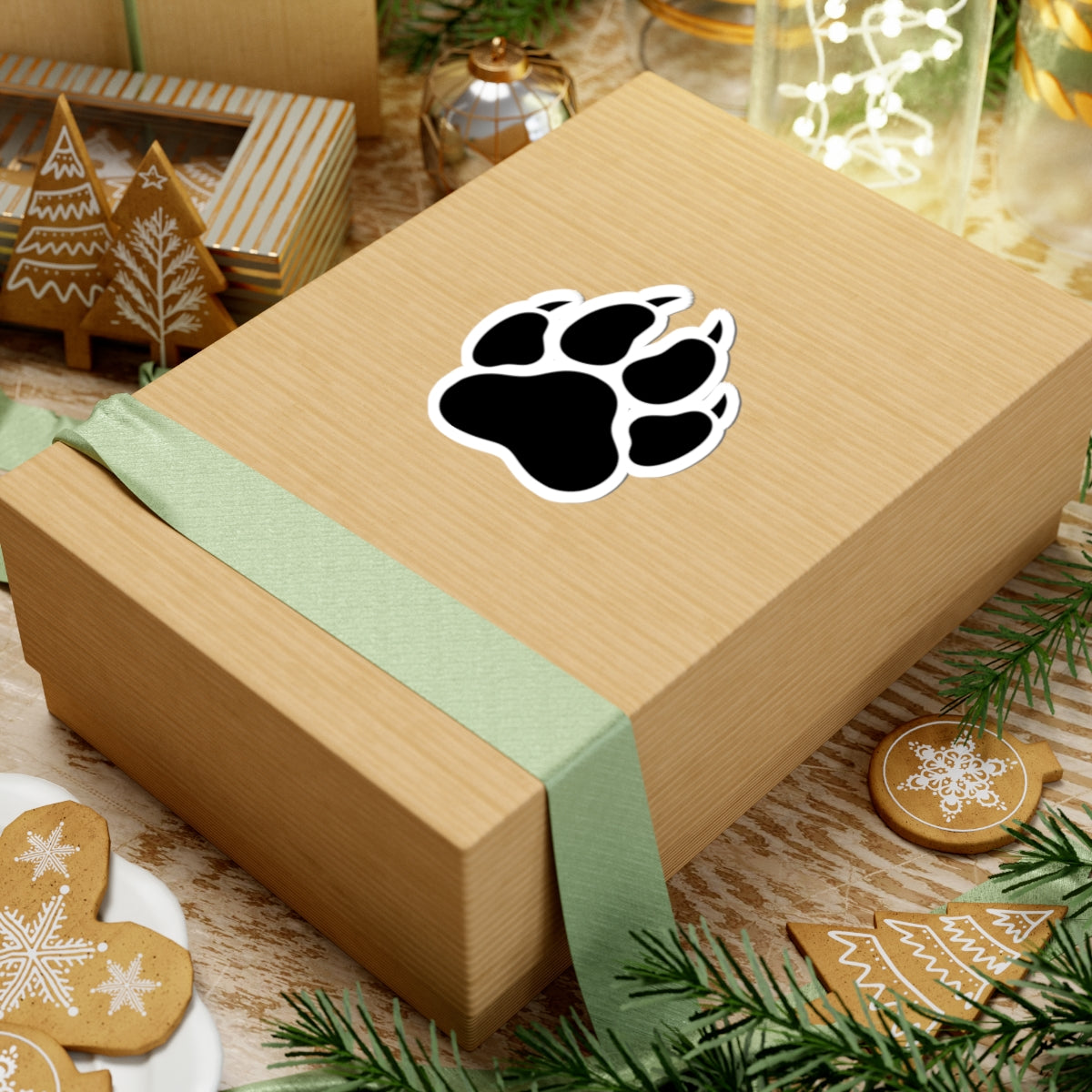 Black Paw Print Kiss-Cut Sticker — Animal Lover Decal for Laptops, Water Bottles & Gear