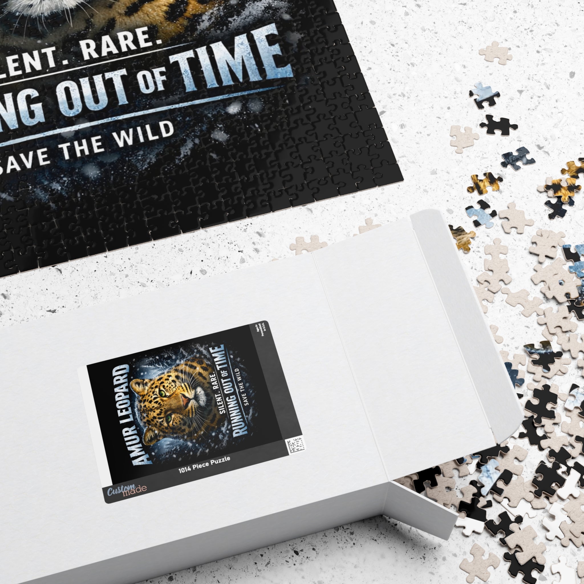 Amur Leopard Puzzle — "Running Out of Time" Wildlife Conservation Jigsaw (252–1014 pcs)