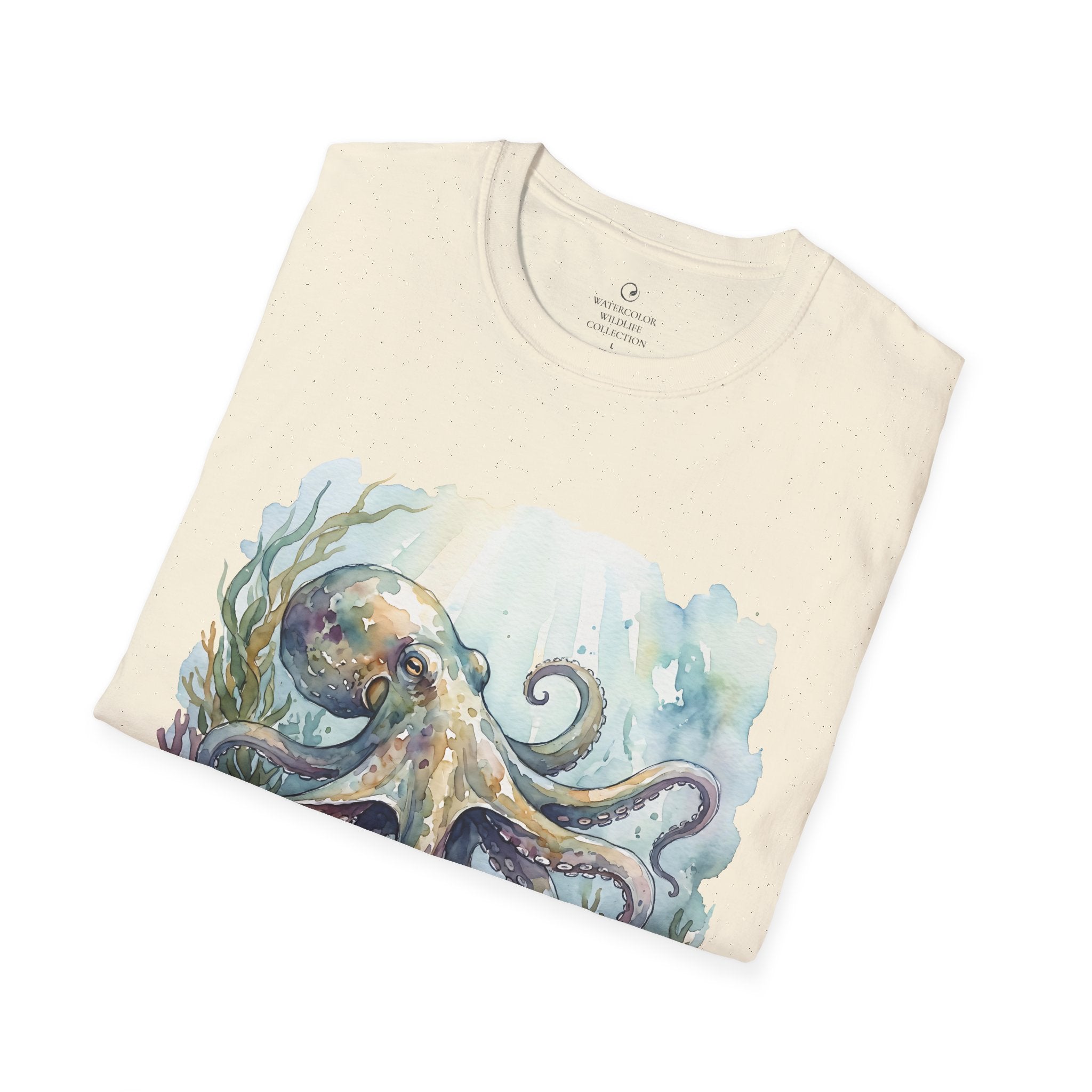 Octopus Watercolor T‑Shirt — Artistic Sea Life Tee for Ocean Lovers