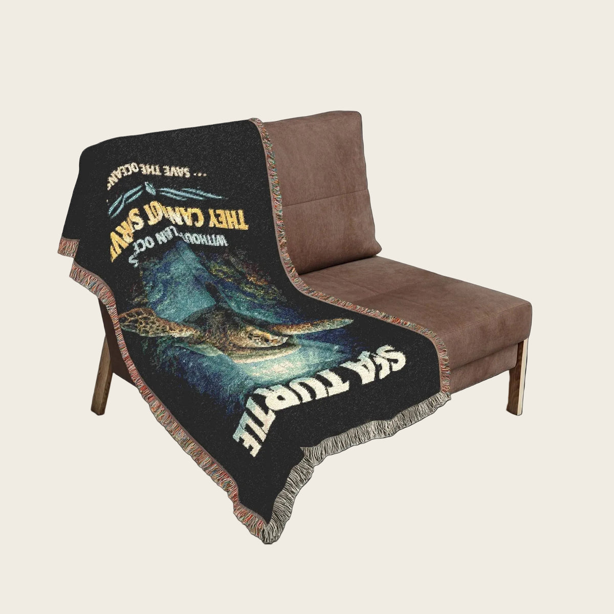 Sea Turtle Woven Throw Blanket