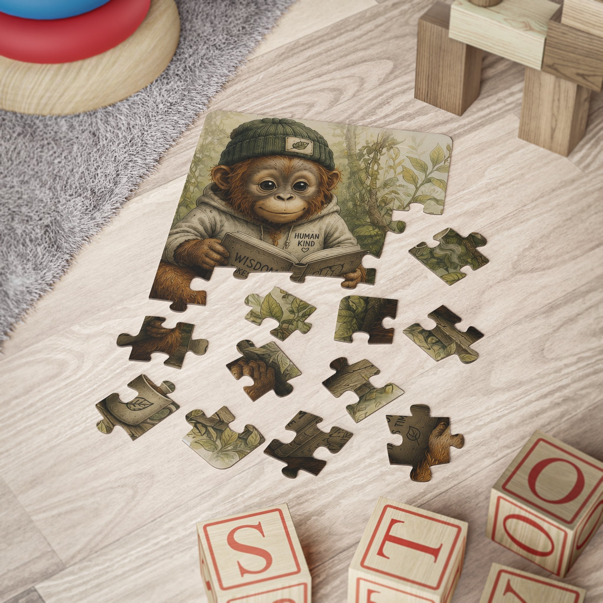Meet Orrie Kids Puzzle — Cute Orangutan Reading 'Wisdom Takes Time' 30-Piece Toddler Jigsaw
