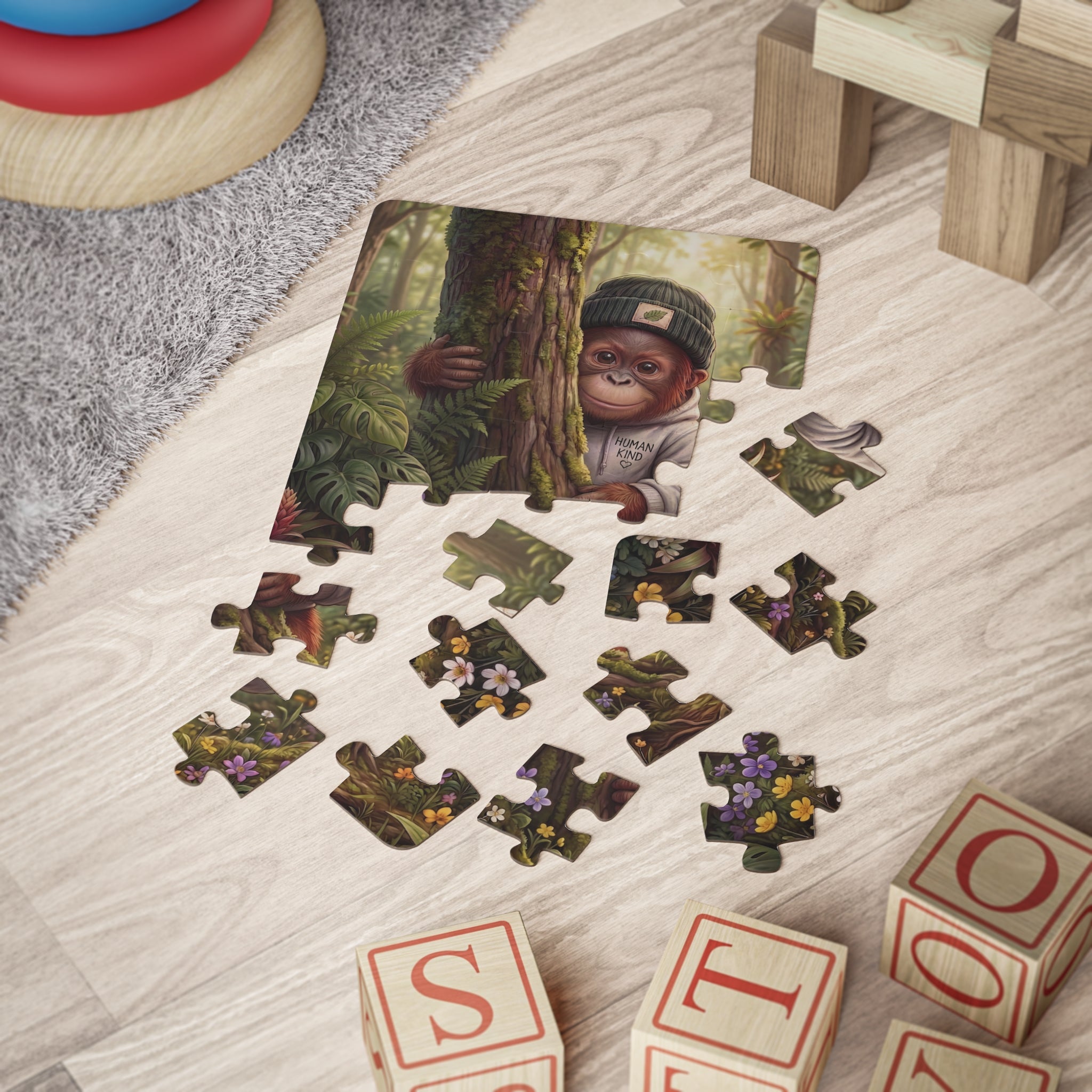 Baby Orangutan Woodland Puzzle — 30-Piece Kids' Jigsaw, Cute Orrie Forest Animal Gift