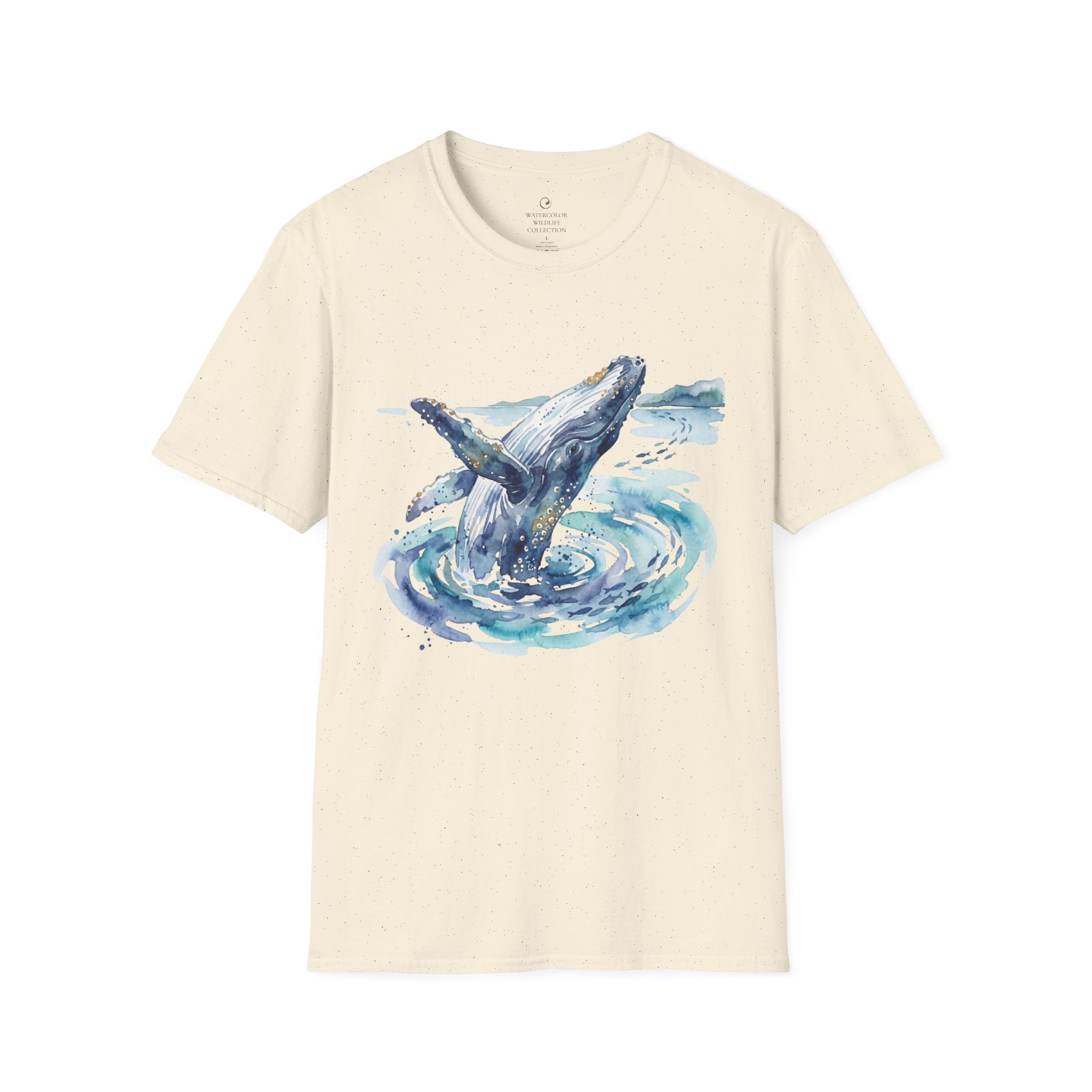 Whale Watercolor T-Shirt – Majestic Humpback Ocean Tee