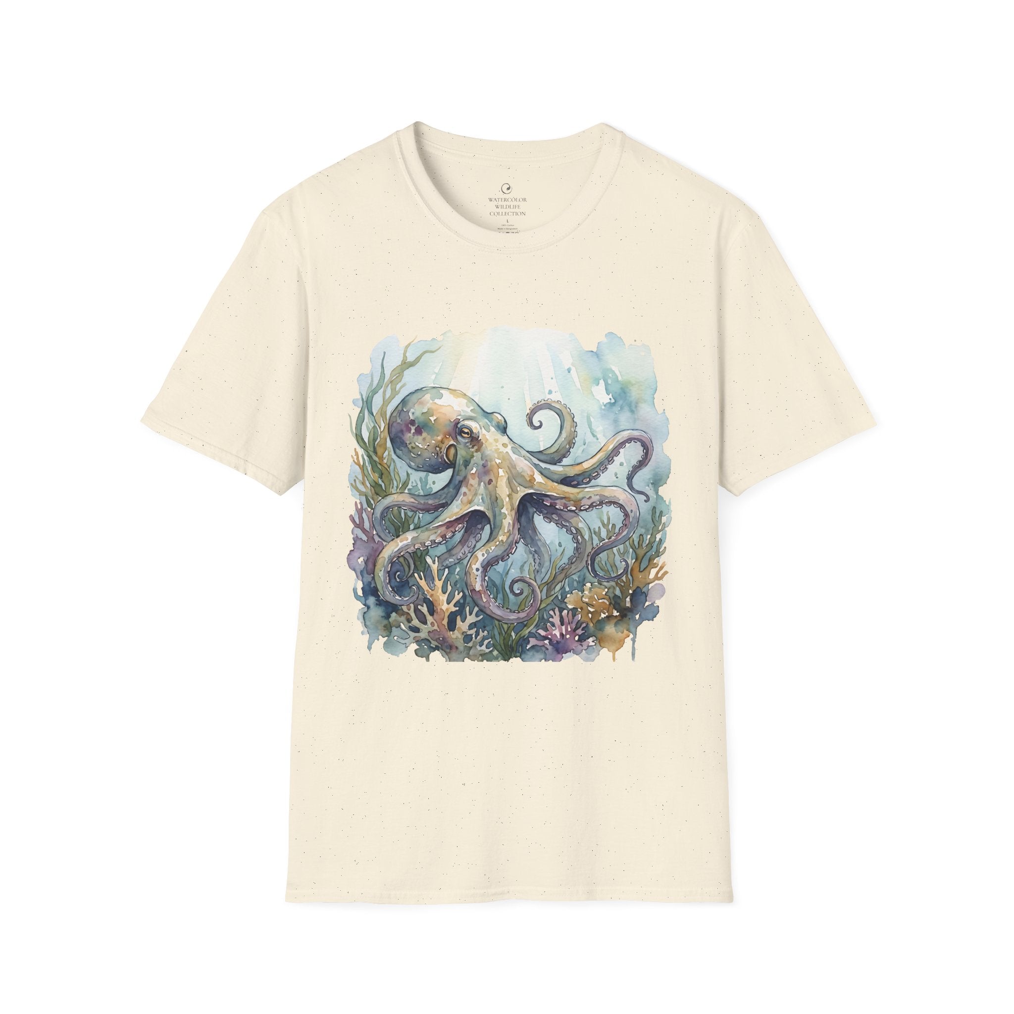 Octopus Watercolor T‑Shirt — Artistic Sea Life Tee for Ocean Lovers