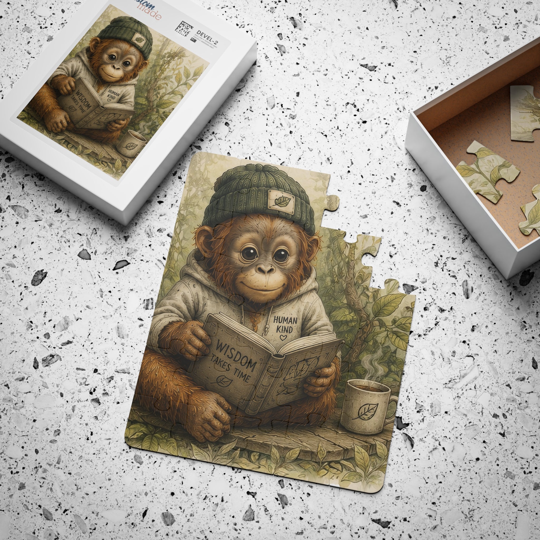 Meet Orrie Kids Puzzle — Cute Orangutan Reading 'Wisdom Takes Time' 30-Piece Toddler Jigsaw