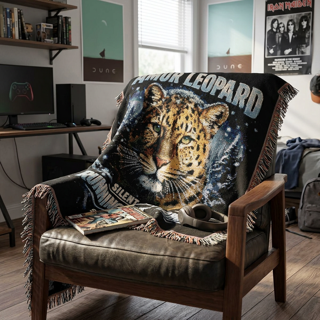 Woven Leopard Throw
