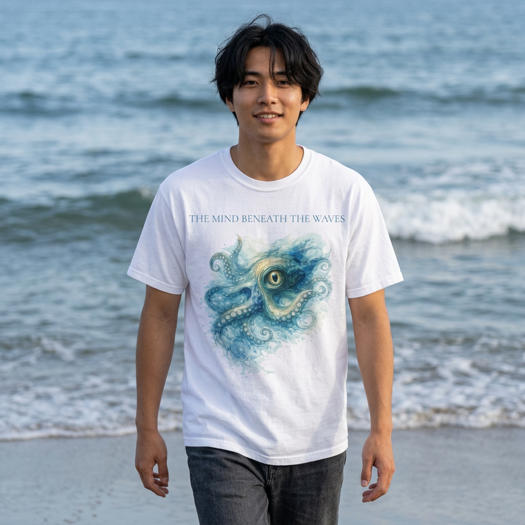 Octopus Eye Art T-Shirt — “The Mind Beneath the Waves” Comfort Colors Graphic Tee