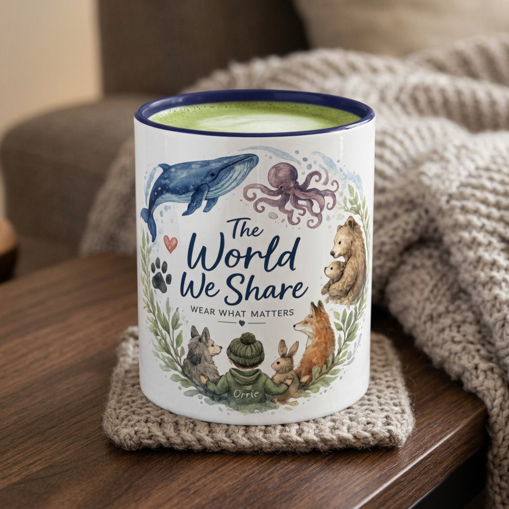 The World We Share Accent Coffee Mug — Wildlife Conservation Ceramic Mug (11/15oz)