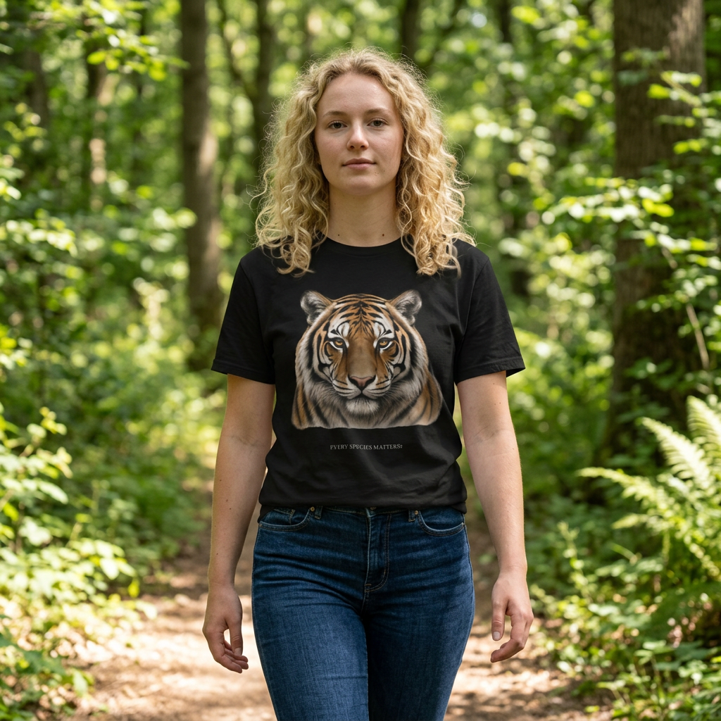 Tiger Portrait Every Species Matters Tee — Garment-Dyed Comfort Colors Wildlife Graphic T-Shirt