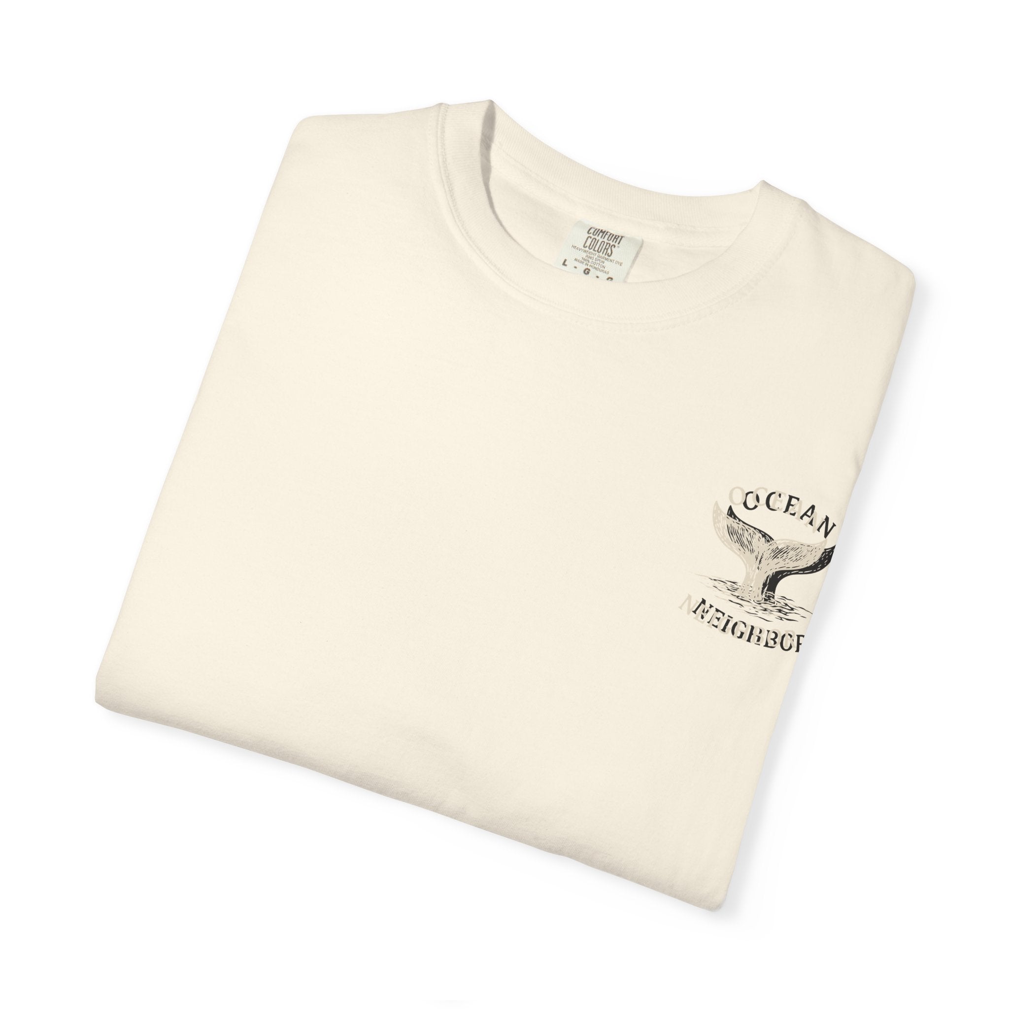 Ocean Neighbors Tan Graphic T-Shirt on Comfort Colors