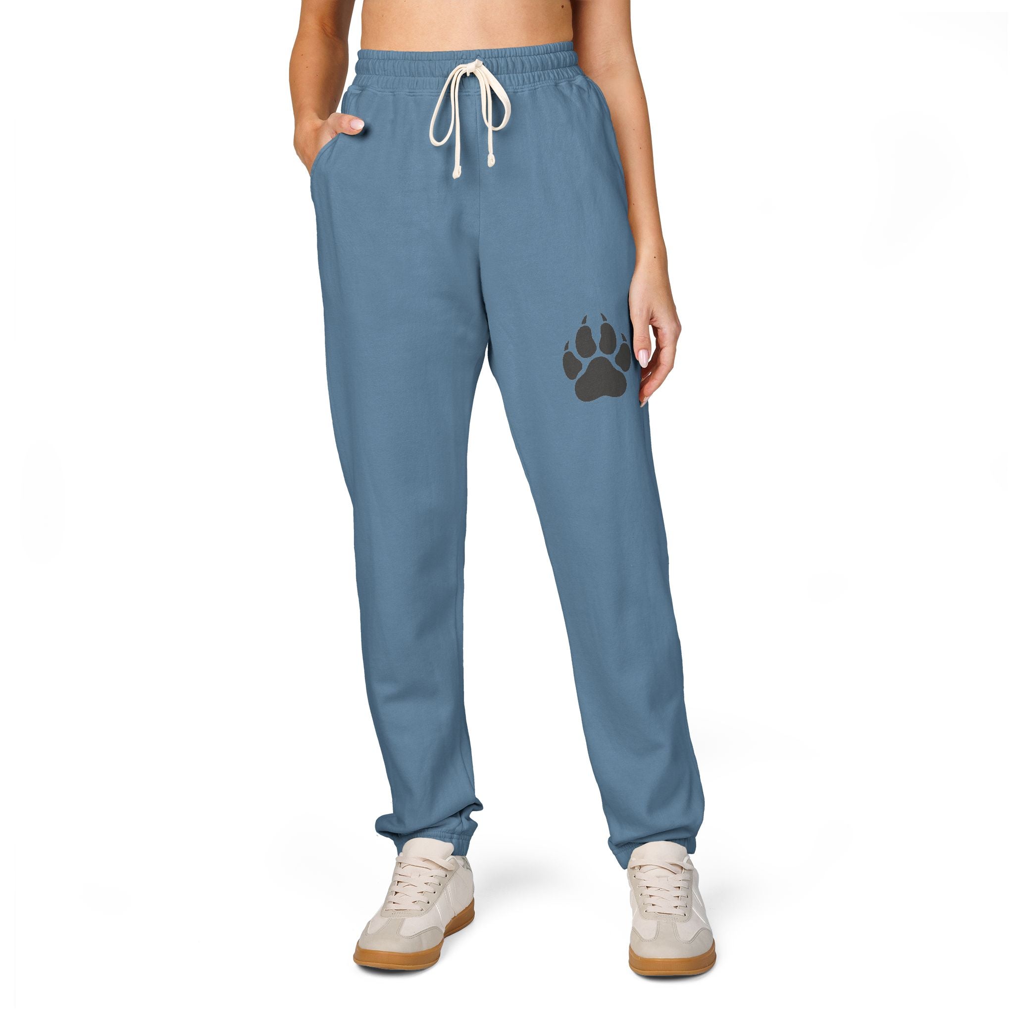 Paw Print Fleece Sweatpants — Cozy Casual Joggers