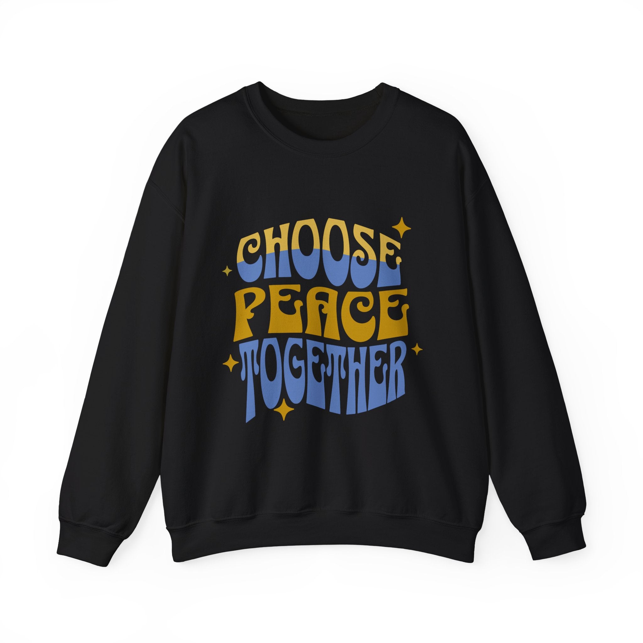 Crewneck Sweatshirt - "Choose Peace Together" Retro Typography Peace Crewneck
