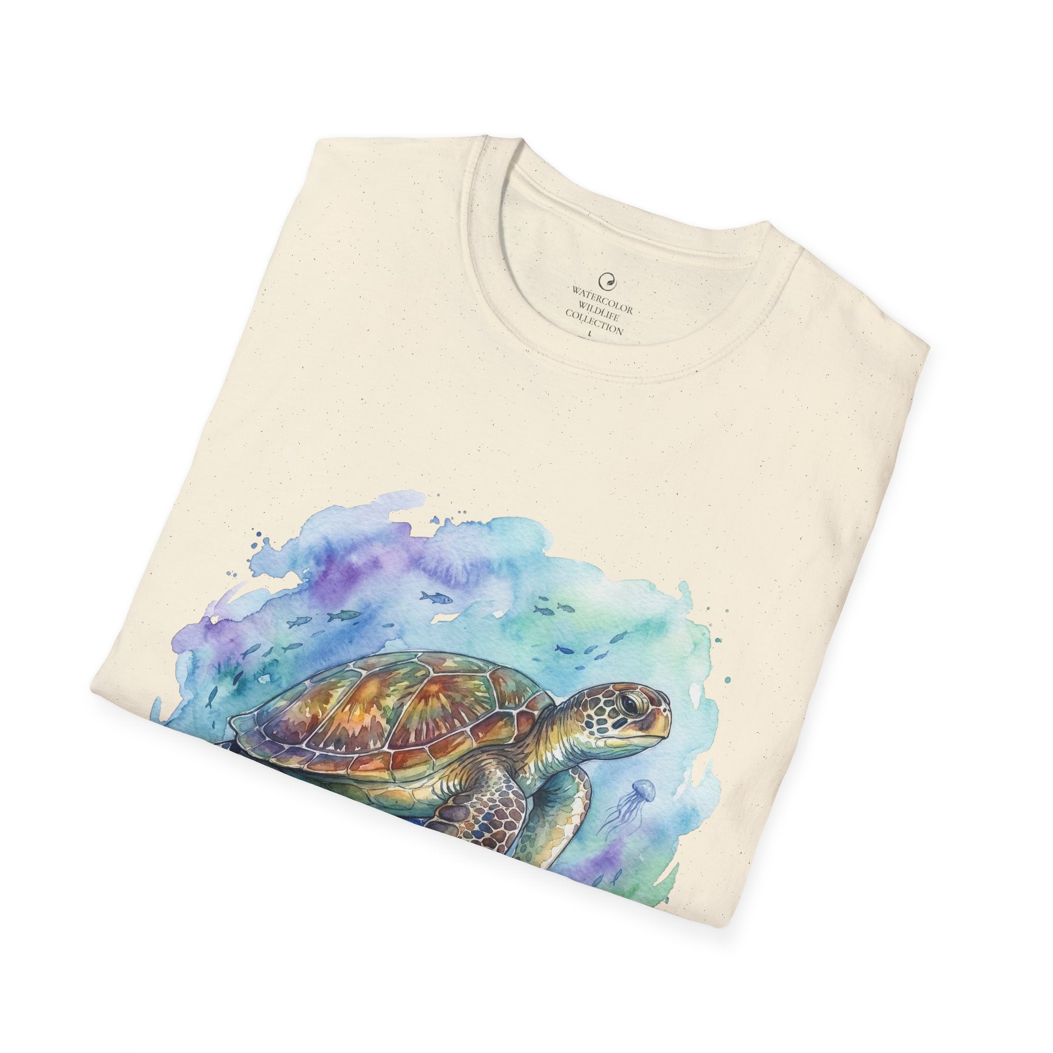 Sea Turtle Watercolor T-Shirt — Artistic Ocean Turtle Tee