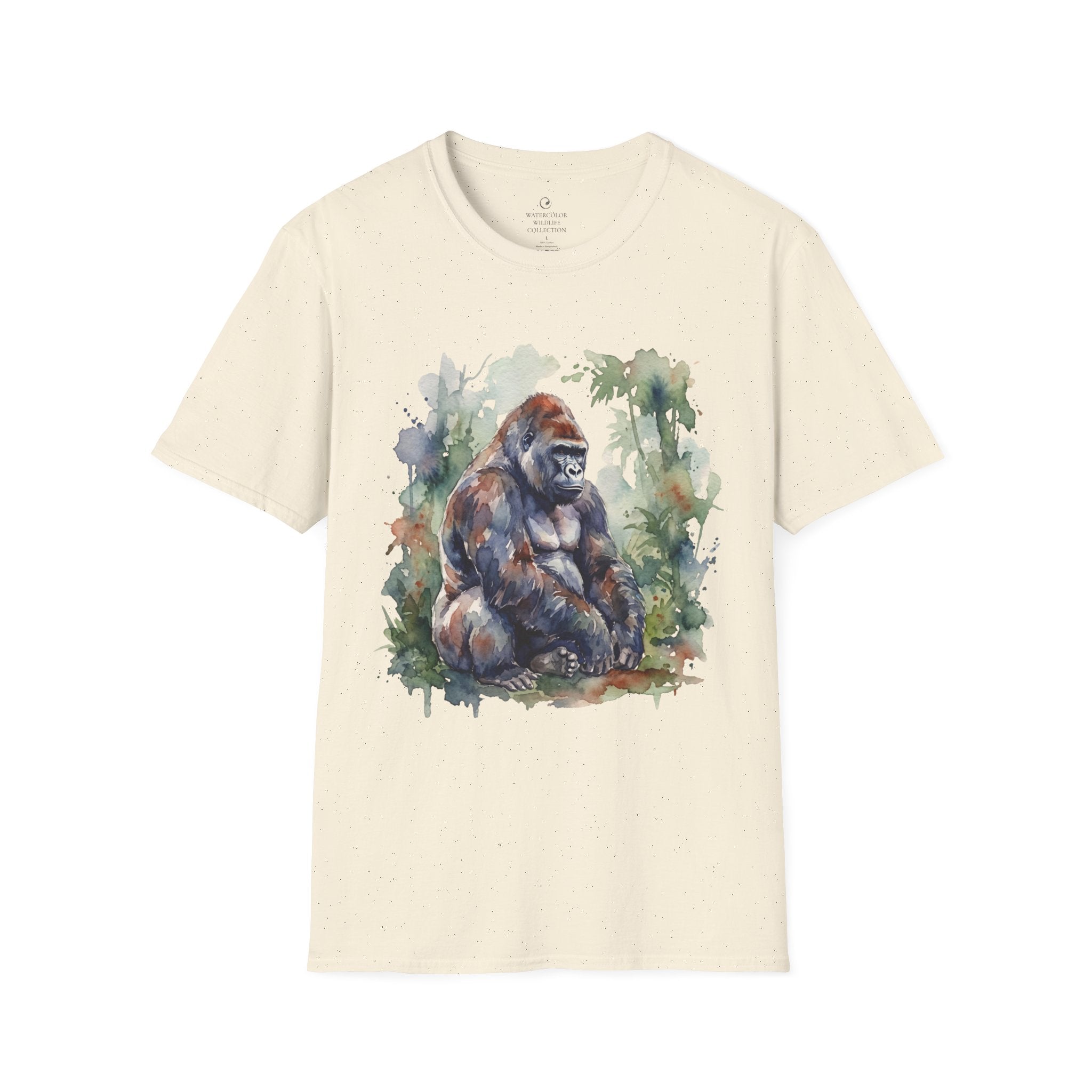 Gorilla Watercolor T-Shirt — Wildlife Art Tee
