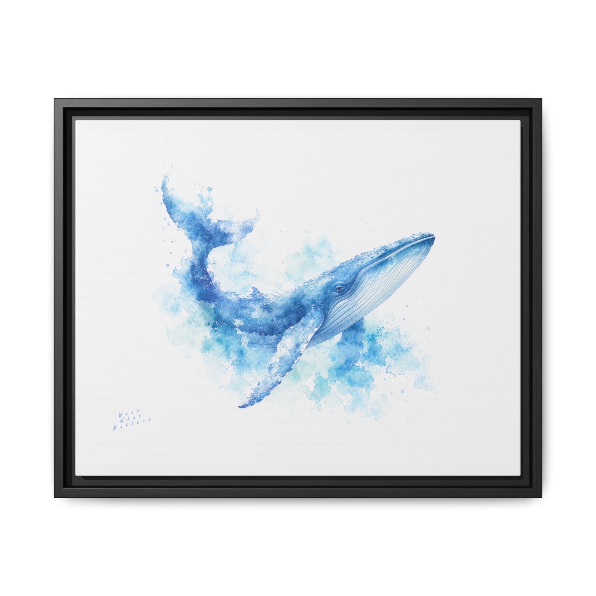 BLUE WHALE — Limited Edition Framed Canvas Print