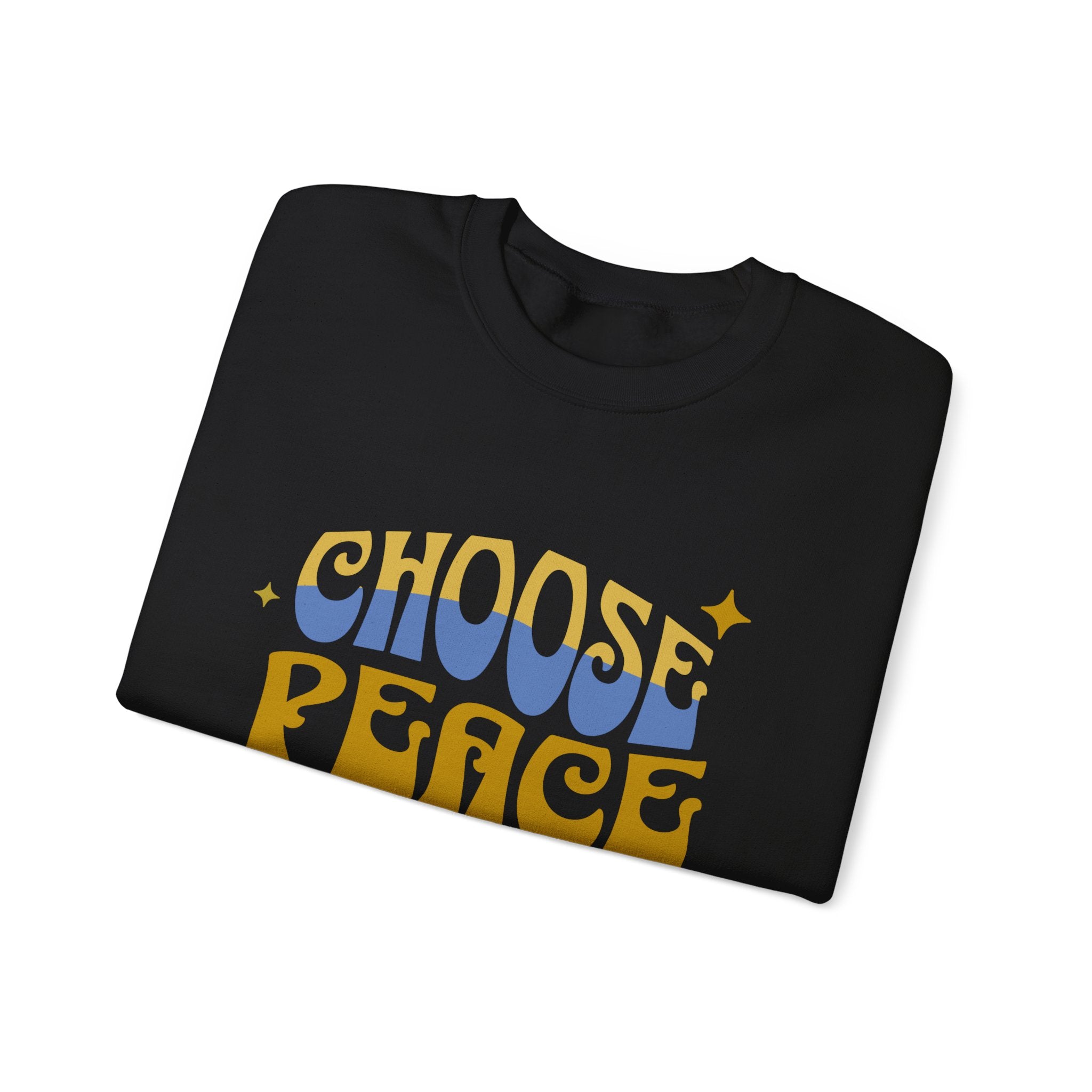 Crewneck Sweatshirt - "Choose Peace Together" Retro Typography Peace Crewneck
