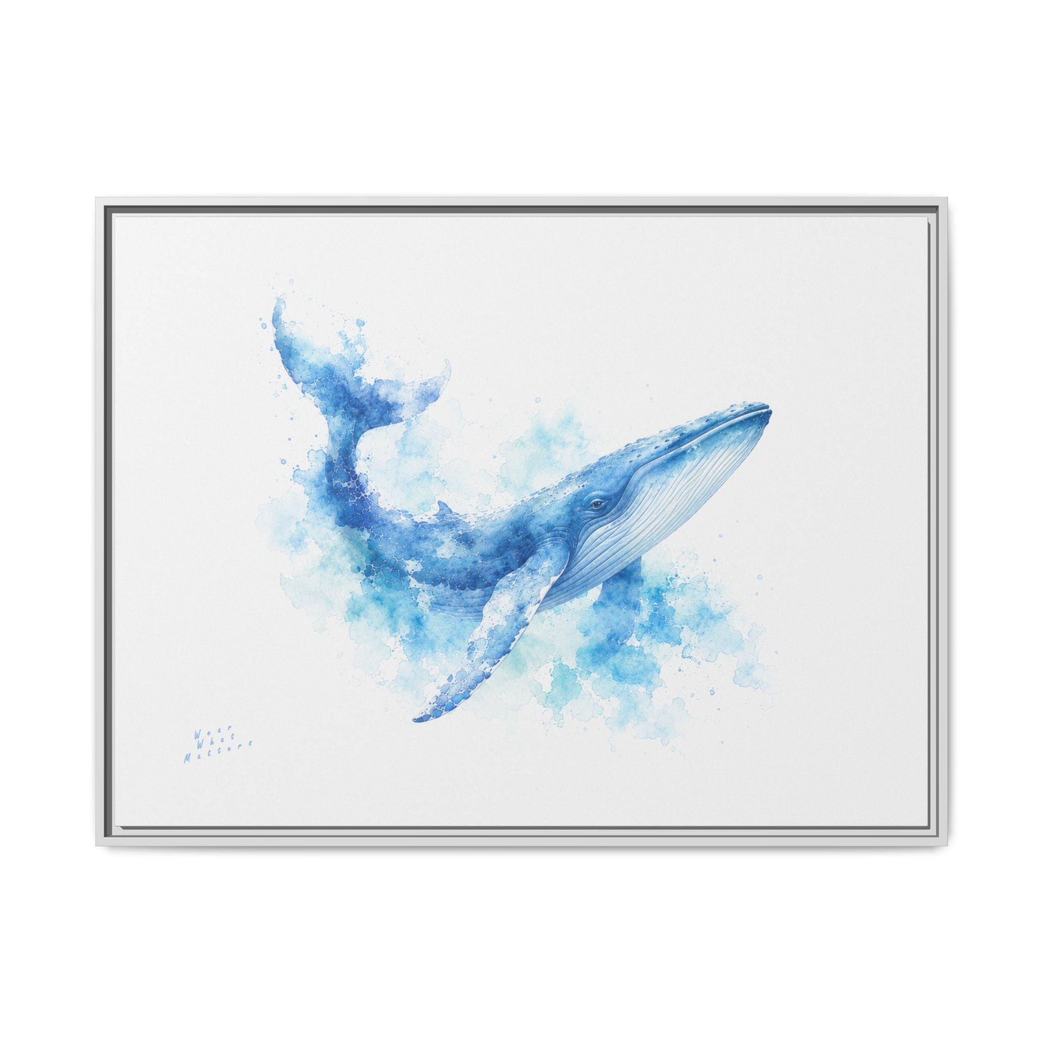 BLUE WHALE — Limited Edition Framed Canvas Print