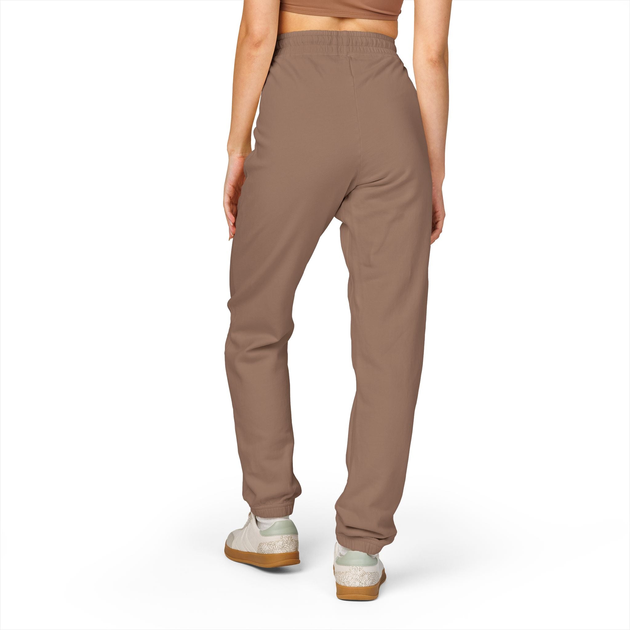 Embroidered Whale Tail Fleece Sweatpants — Garment-Dyed Cozy Joggers