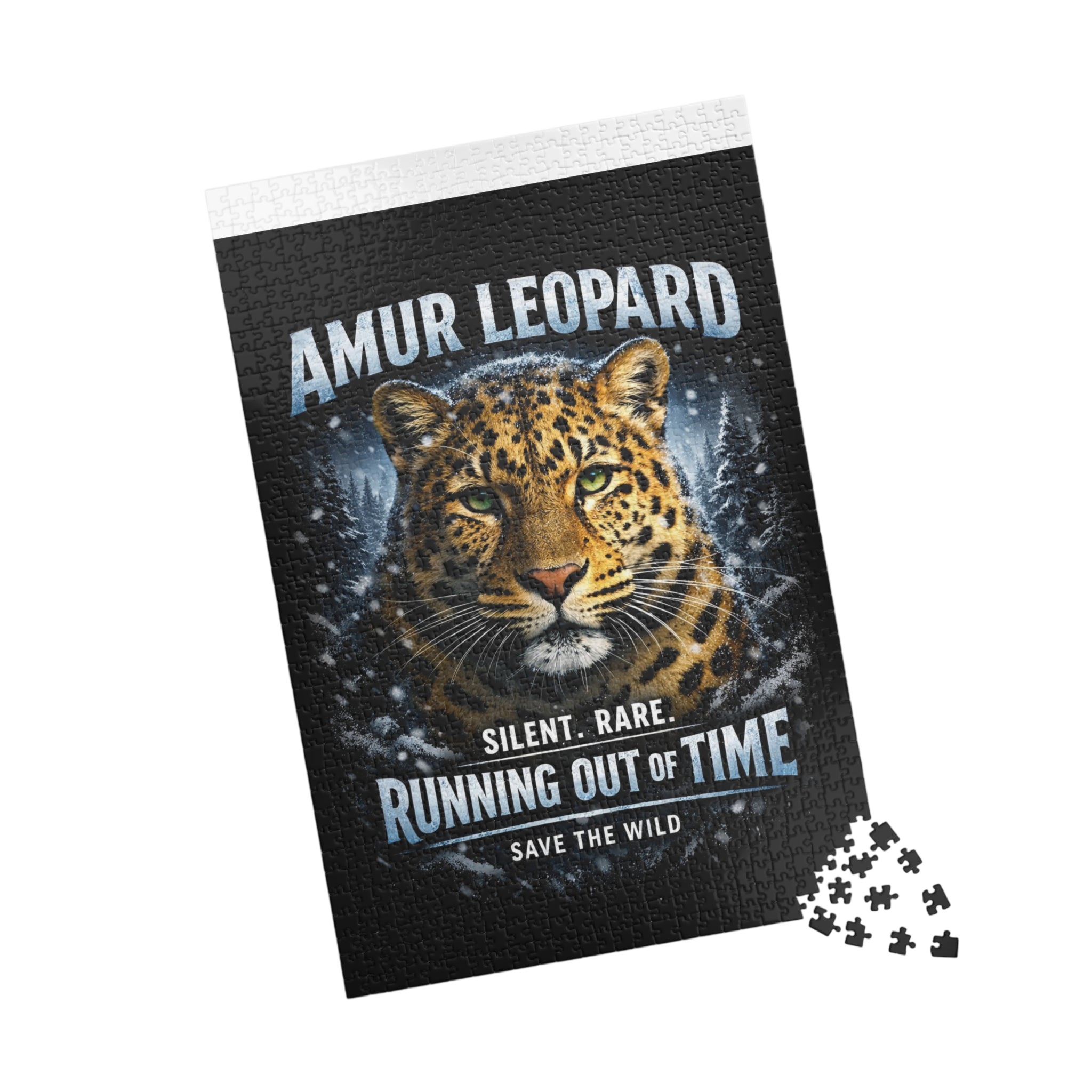 Amur Leopard Puzzle — "Running Out of Time" Wildlife Conservation Jigsaw (252–1014 pcs)