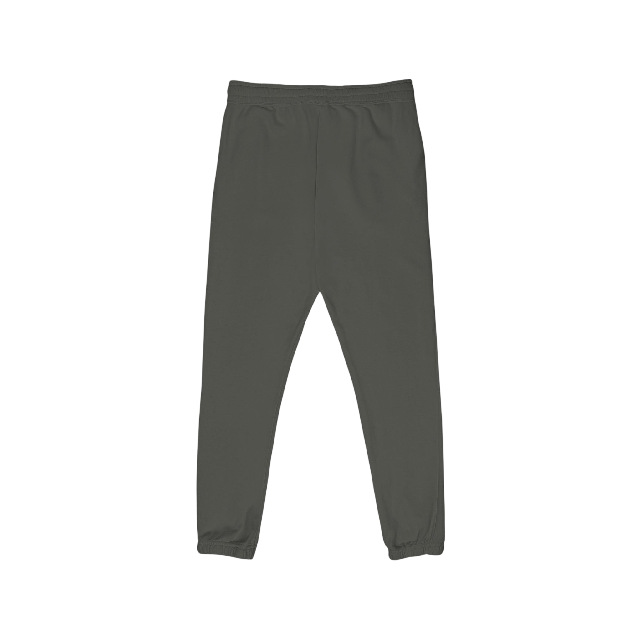 Paw Print Embroidered Fleece Sweatpants — Cozy Garment-Dyed Joggers