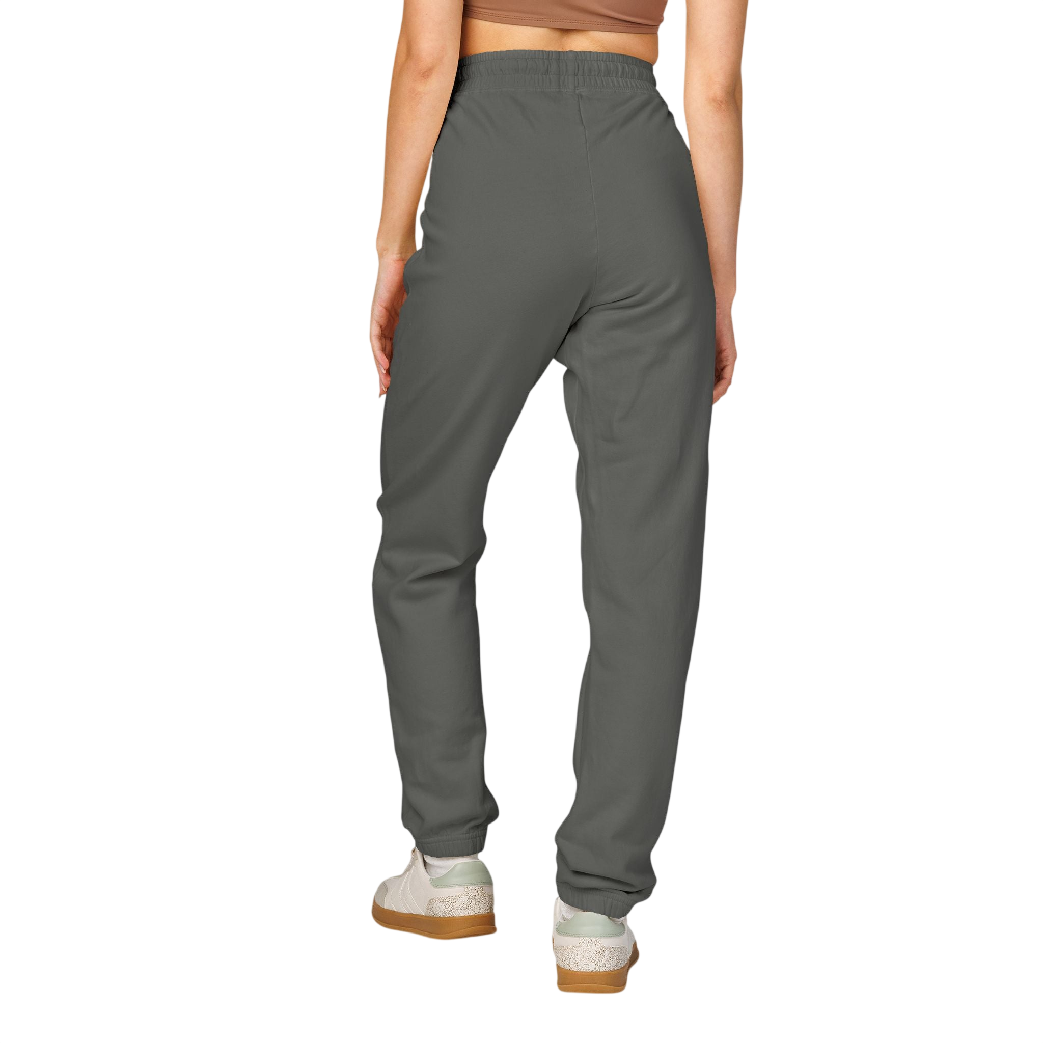 Embroidered Whale Tail Sweatpants — Garment-Dyed Fleece Joggers