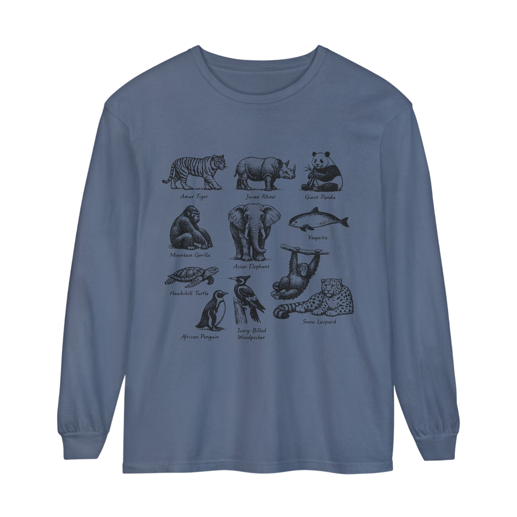 Vintage Illustrated Animals Long Sleeve Tee