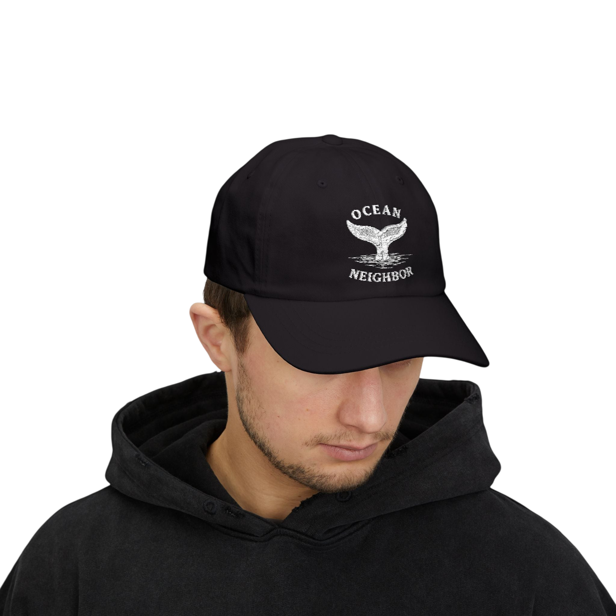 Ocean Neighbor Cap — Whale Tail Embroidered Cap