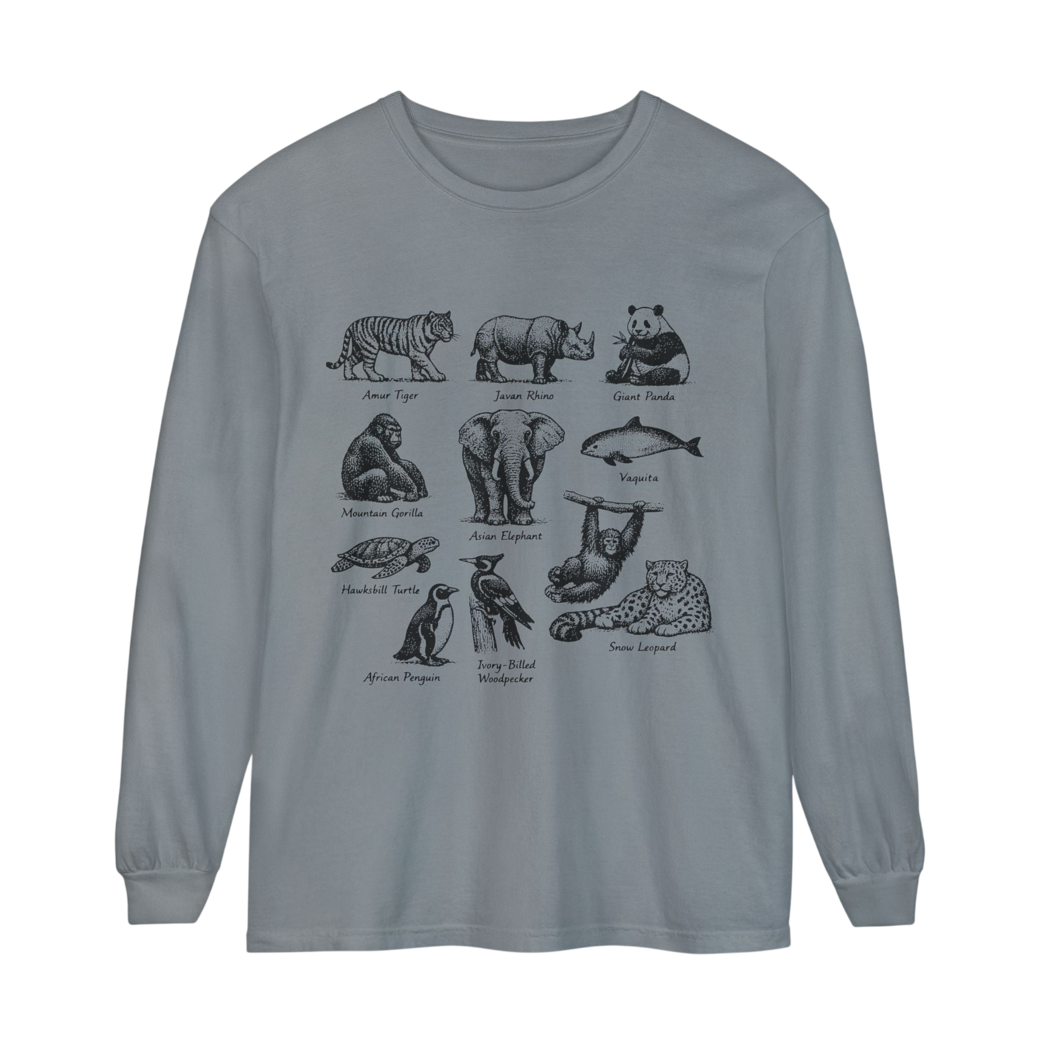 Vintage Illustrated Animals Long Sleeve Tee