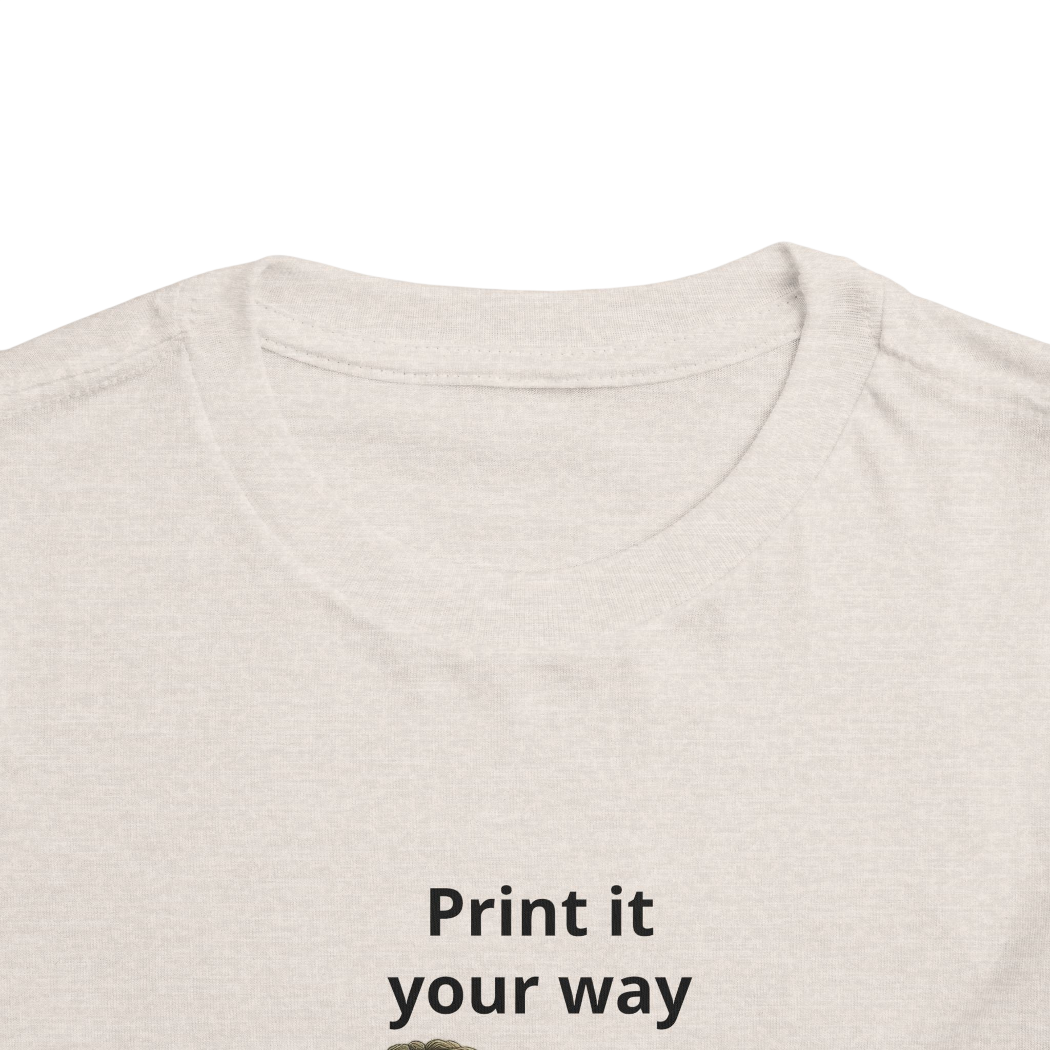 Toddler Tee — Cute Orrie Reading "Print it your way" Graphic