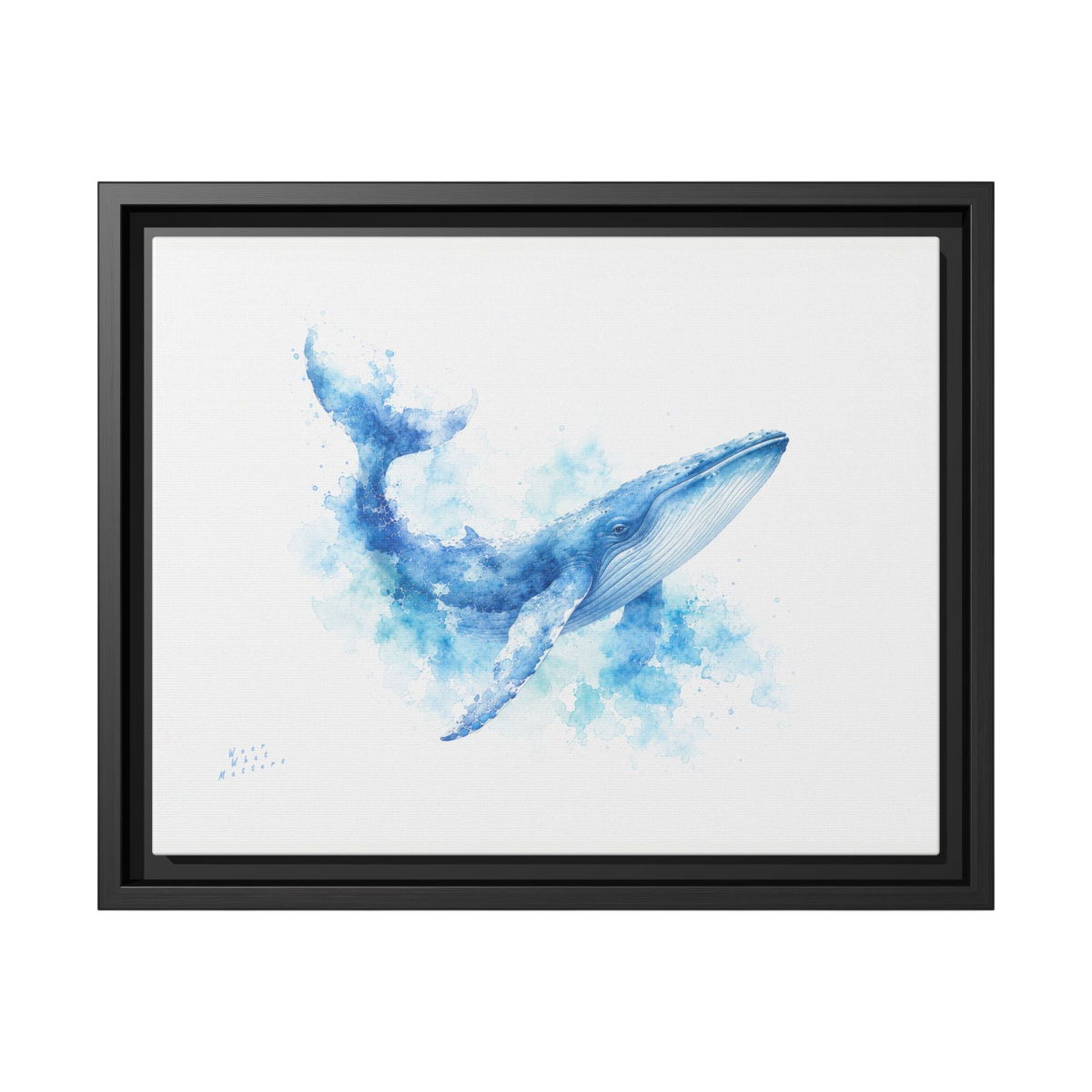 BLUE WHALE ARTWORK | Limited Edition Framed Canvas Print