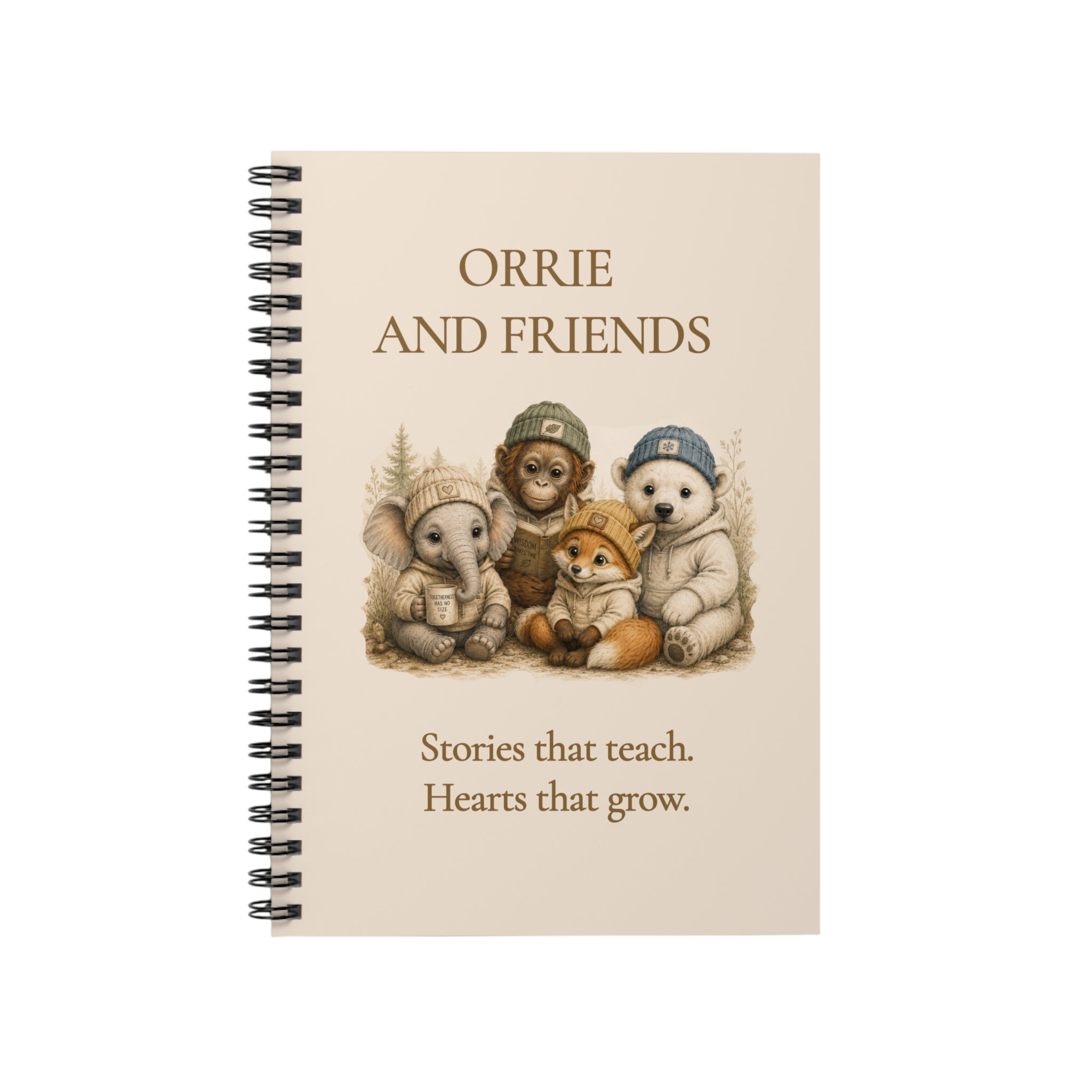 Orrie and Friends Spiral Notebook — "Stories That Teach. Hearts That Grow." Ruled Journal for Kids