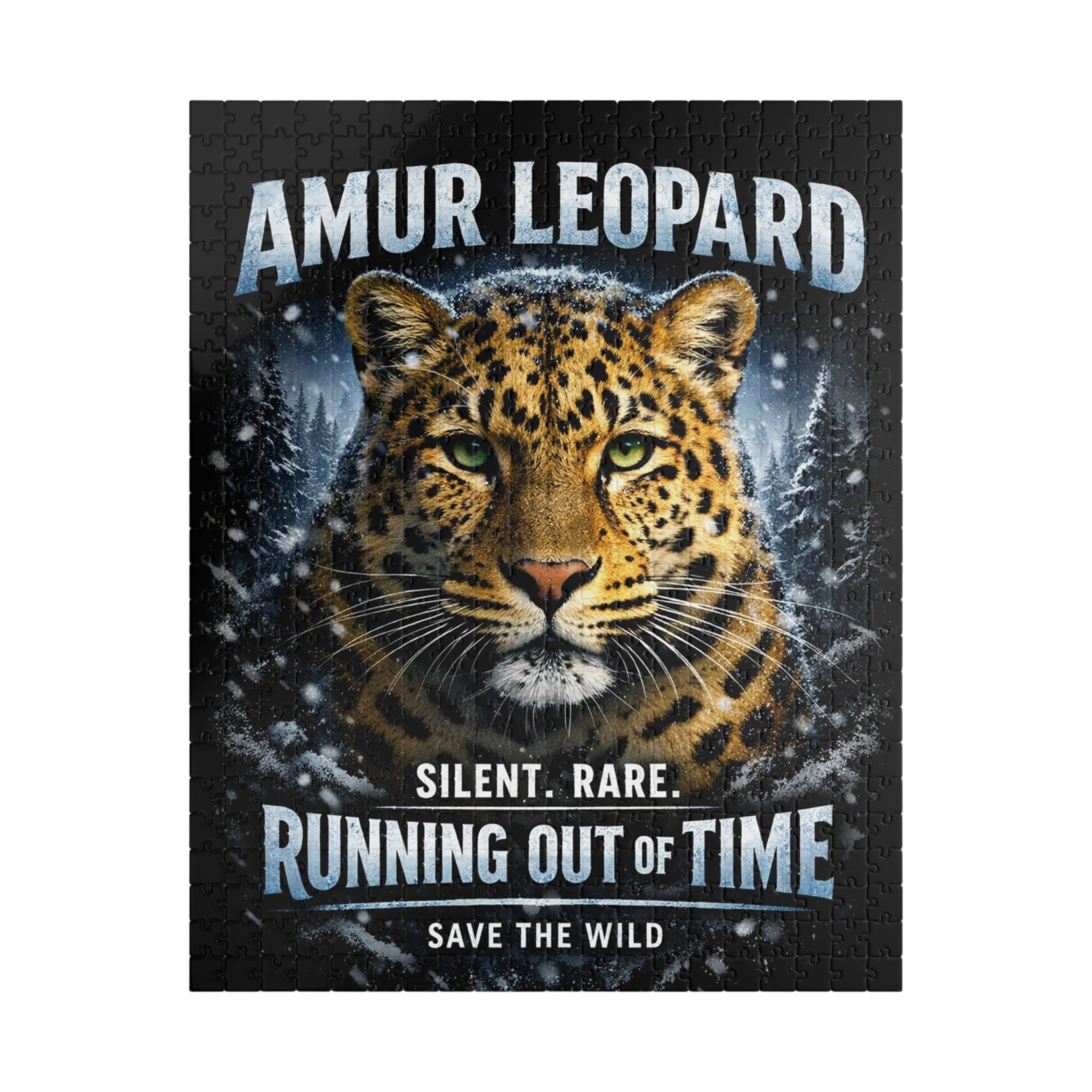 Amur Leopard Puzzle — "Running Out of Time" Wildlife Conservation Jigsaw (252–1014 pcs)