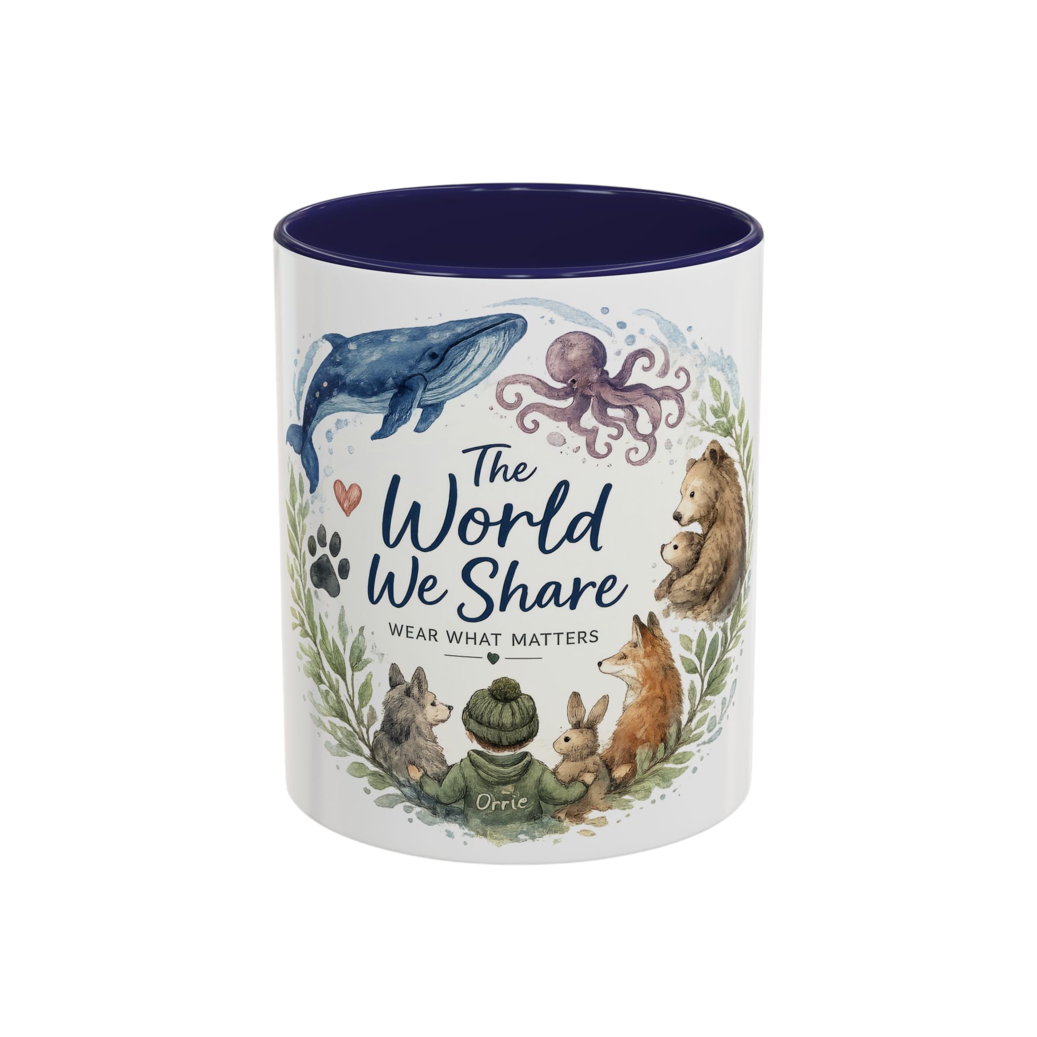 The World We Share Accent Coffee Mug — Wildlife Conservation Ceramic Mug (11/15oz)