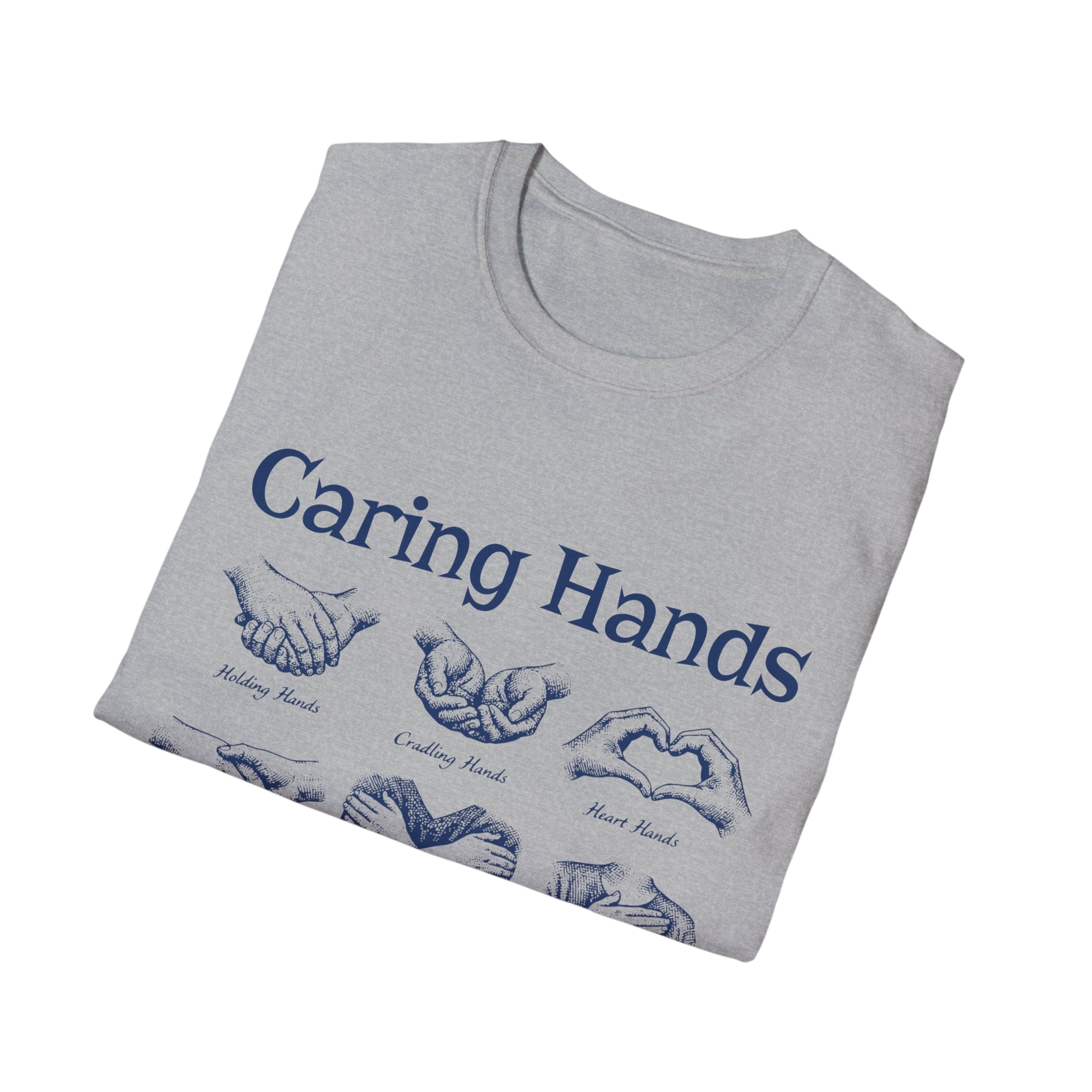Caring Hands Illustration T-Shirt — Compassionate Hand Sign Designs