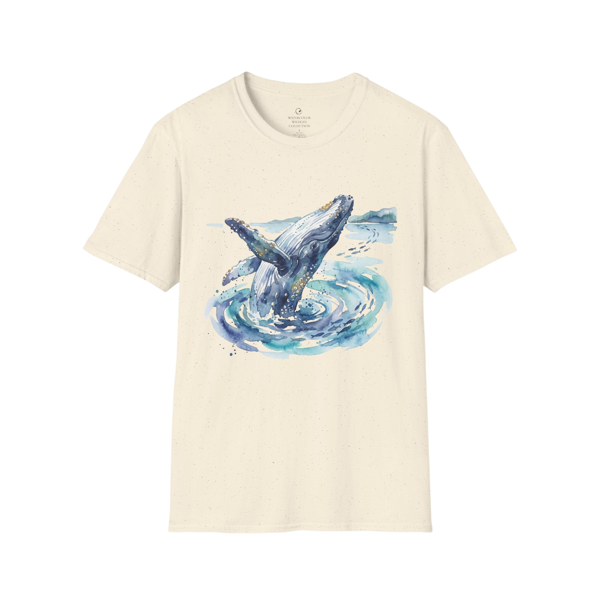 Whale Watercolor T-Shirt – Majestic Humpback Ocean Tee
