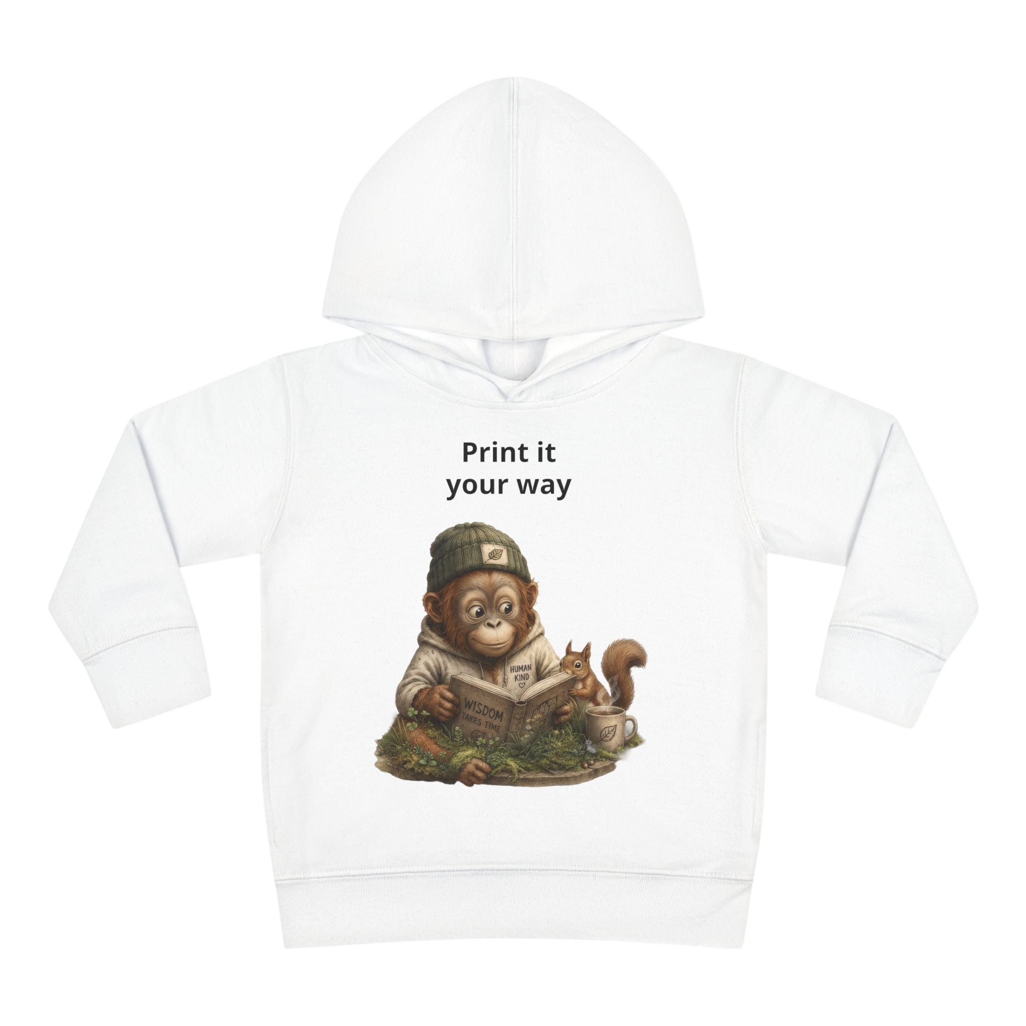 Toddler Hoodie — Cozy Orrie with Squirrel Illustration