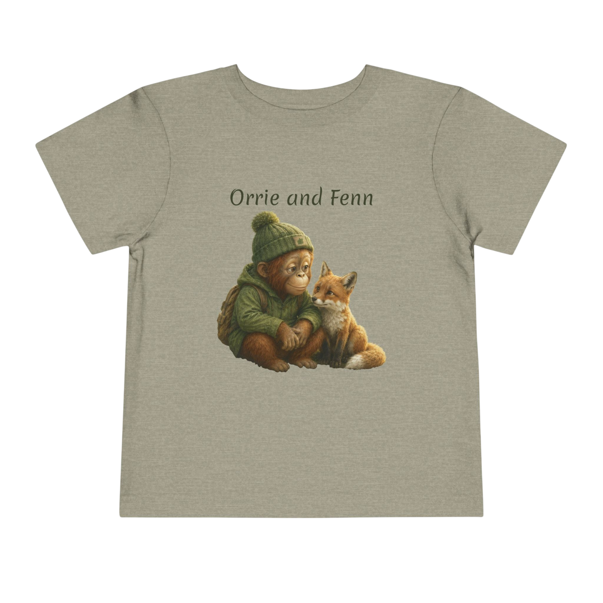 Toddler Tee — 'Orrie and Fenn' Cozy Woodland Fox & Orangutan Illustration