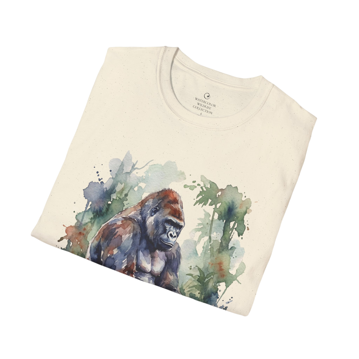 Gorilla Watercolor Graphic T-Shirt on 100% cotton