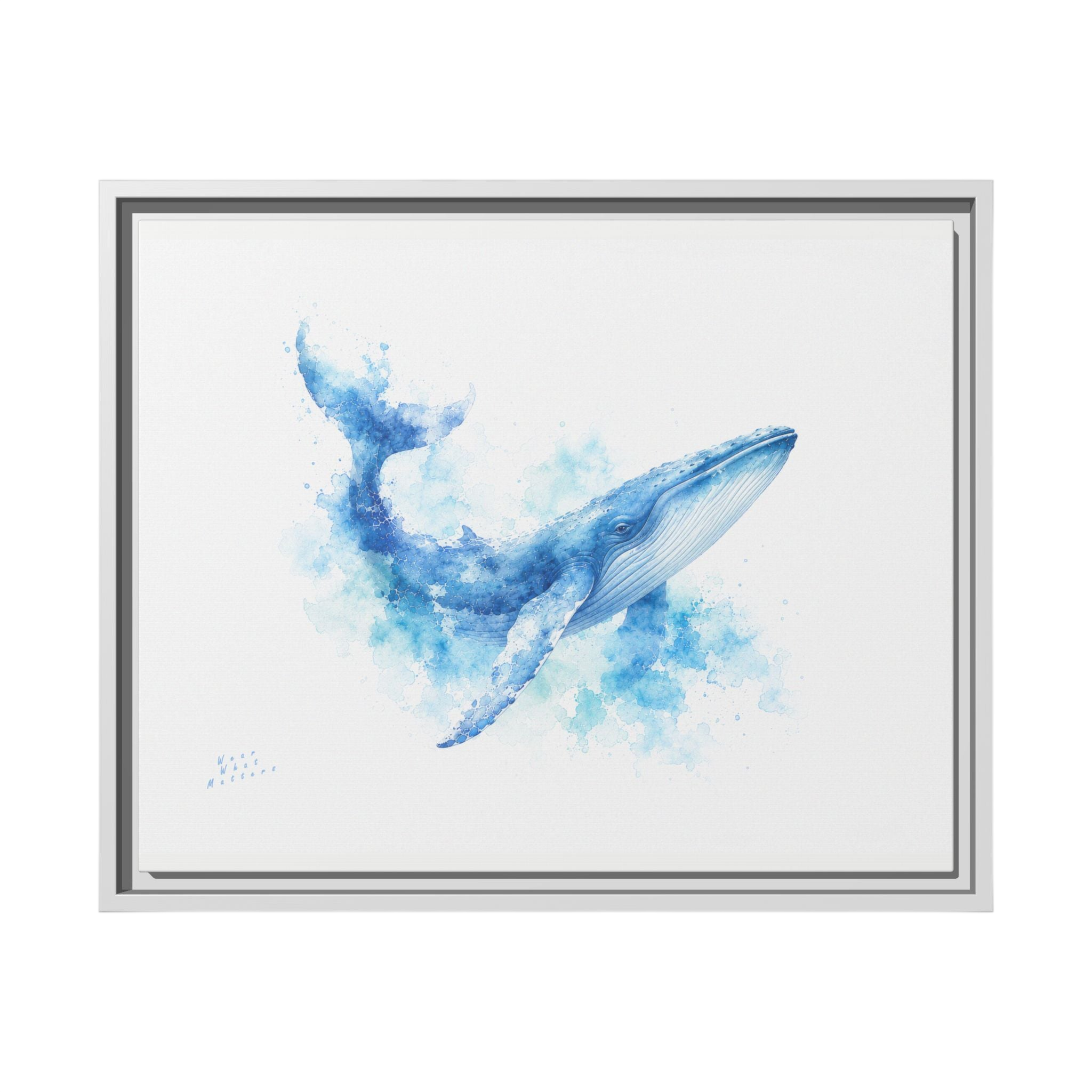 BLUE WHALE ARTWORK | Limited Edition Framed Canvas Print