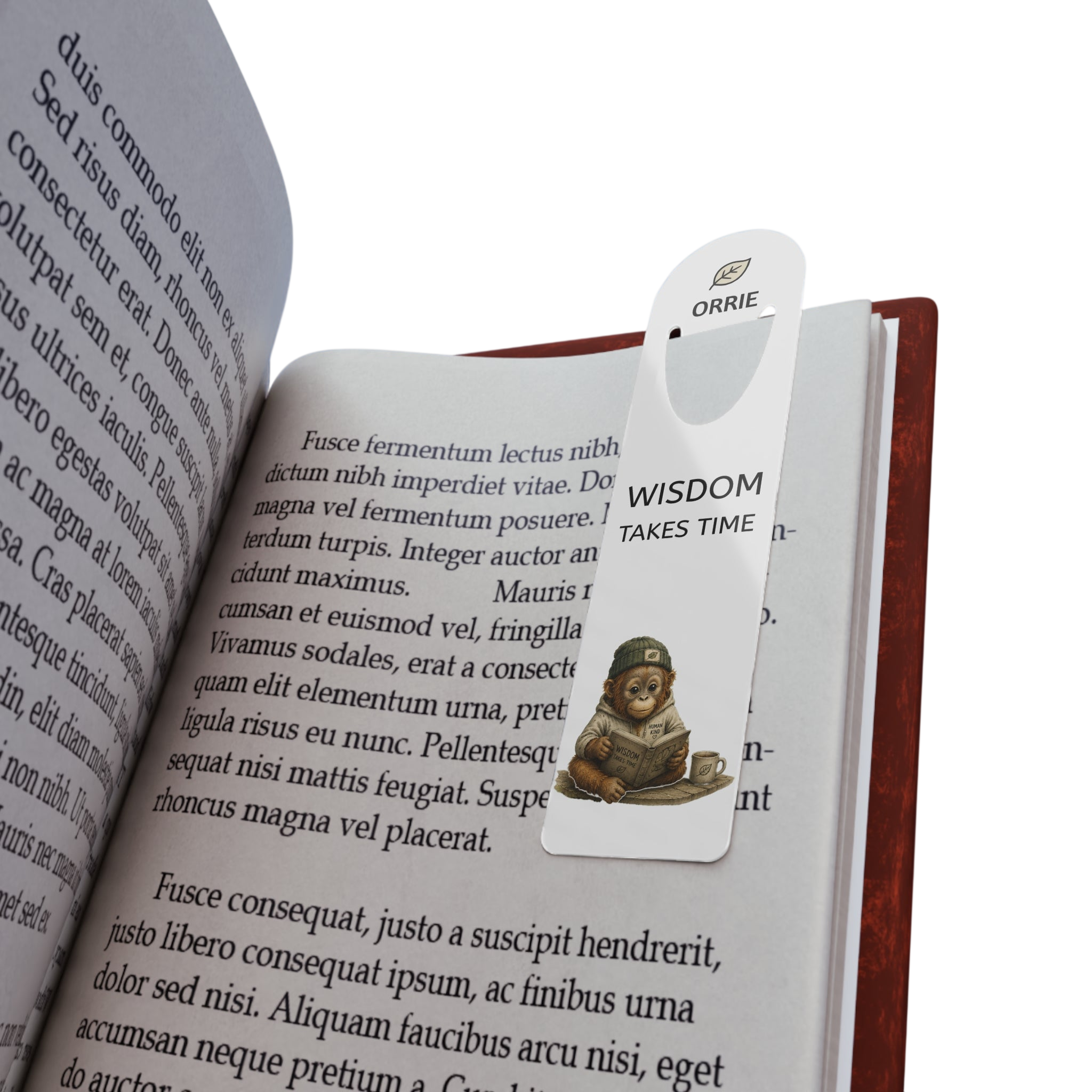 Wisdom Takes Time Bookmark — Orrie Metal Bookmark, Inspirational Quote Gift for Book Lovers