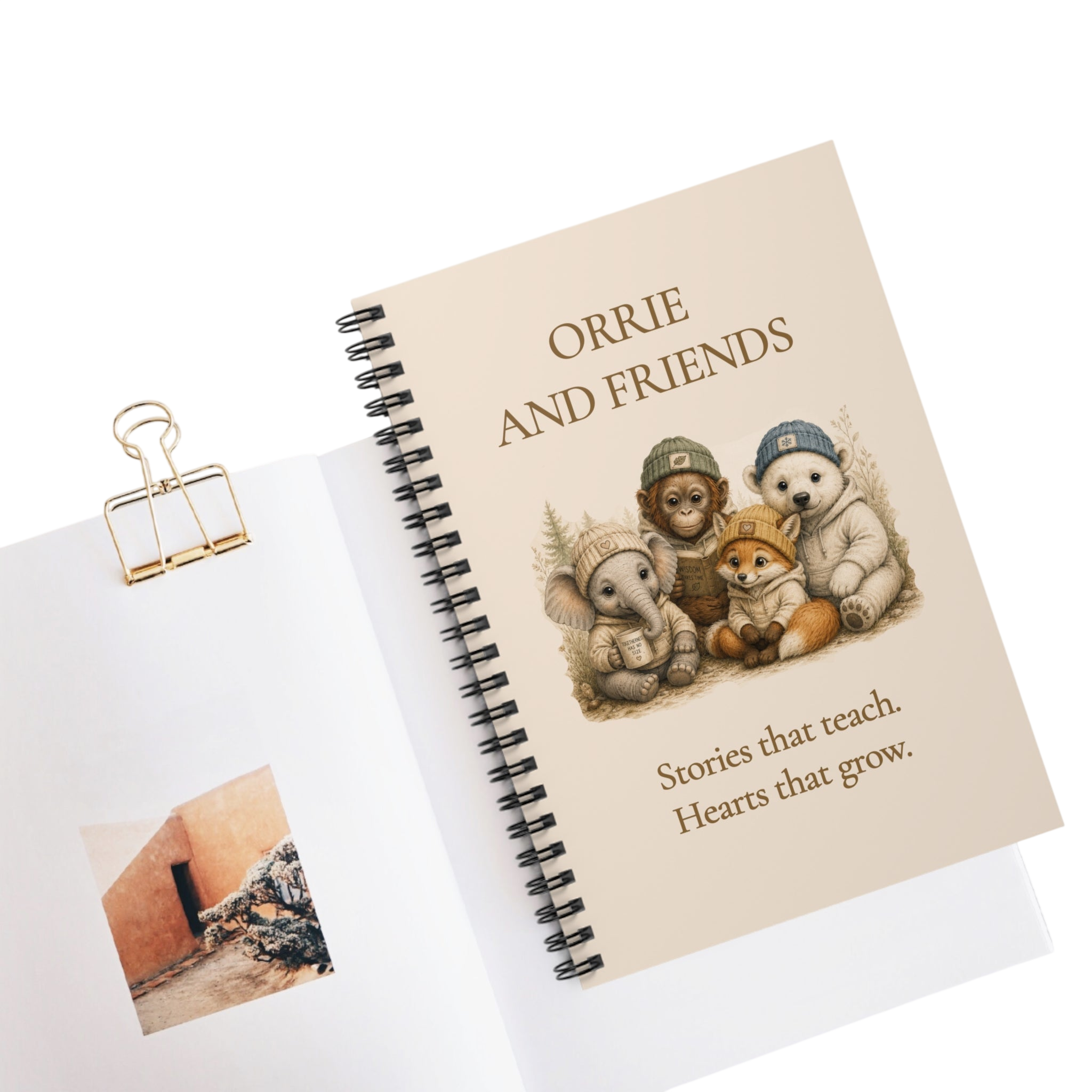 Orrie and Friends Spiral Notebook — "Stories That Teach. Hearts That Grow." Ruled Journal for Kids