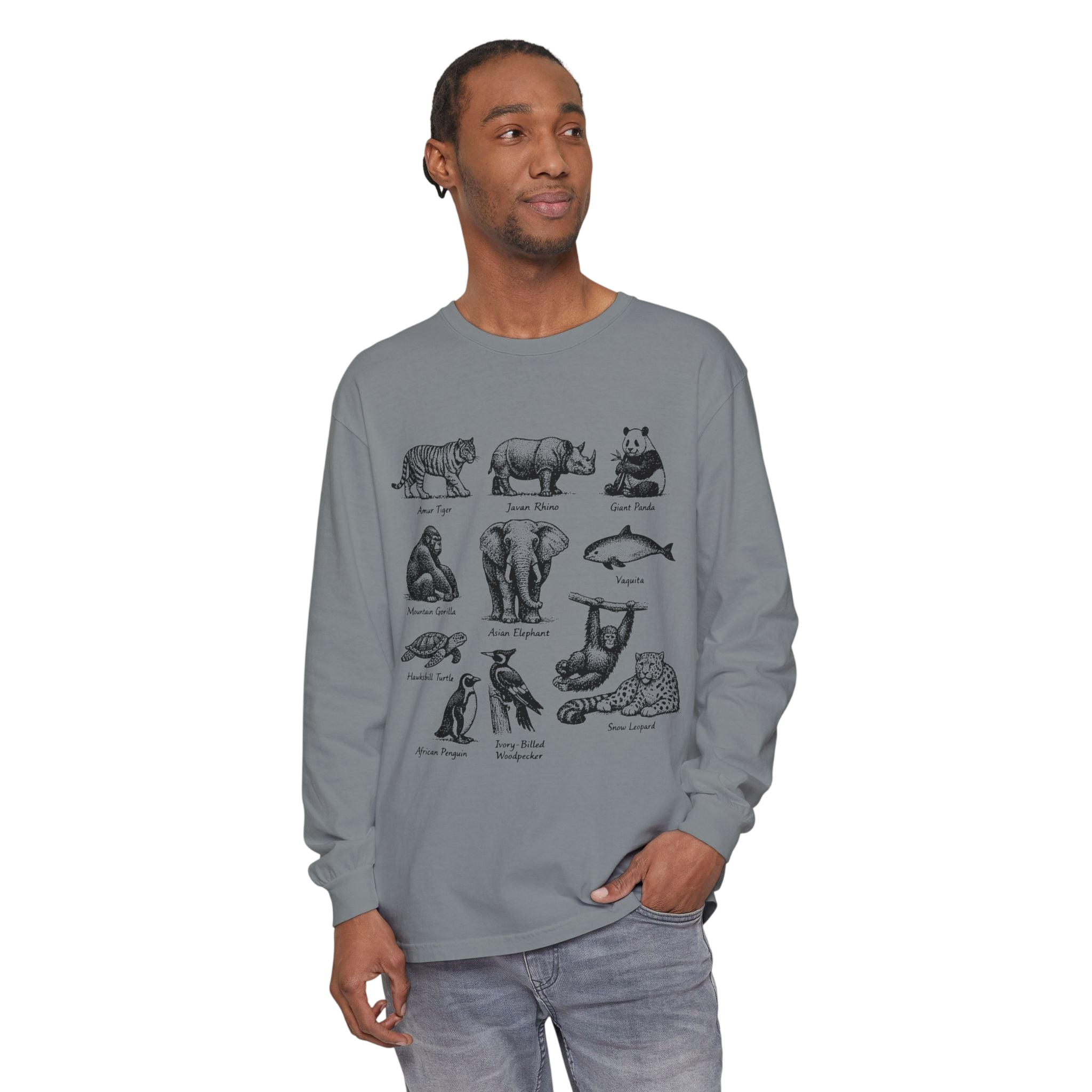 Vintage Illustrated Animals Long Sleeve Tee