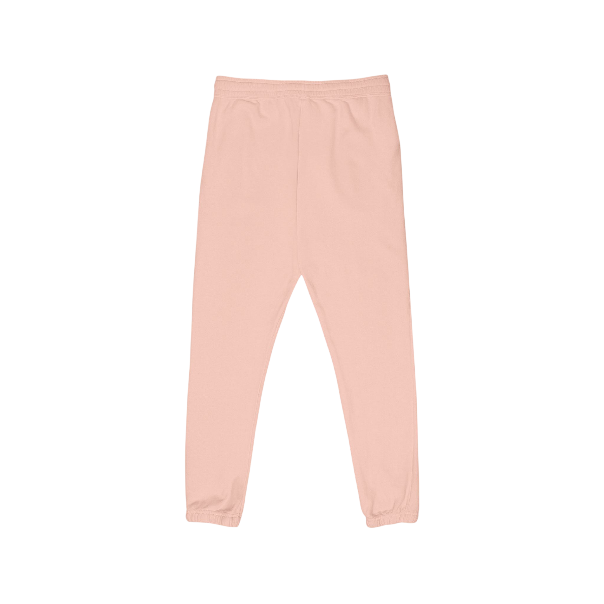Rose Pink Fleece Sweatpants with Embroidered Whale Tail Logo — Cozy Casual Lounge Joggers