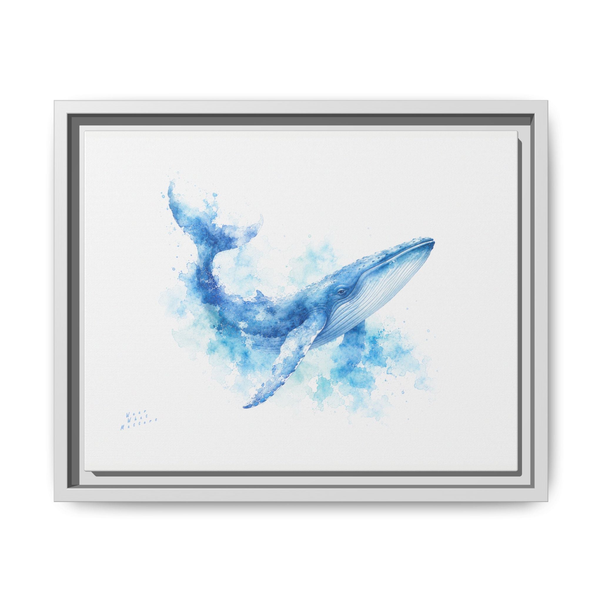 BLUE WHALE — Limited Edition Framed Canvas Print