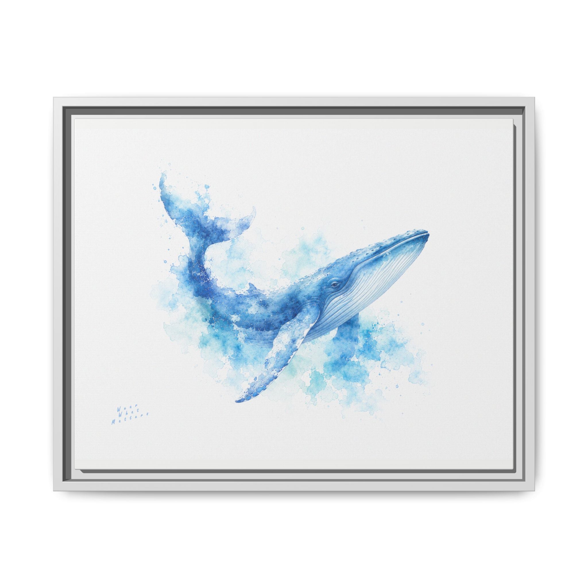 BLUE WHALE — Limited Edition Framed Canvas Print