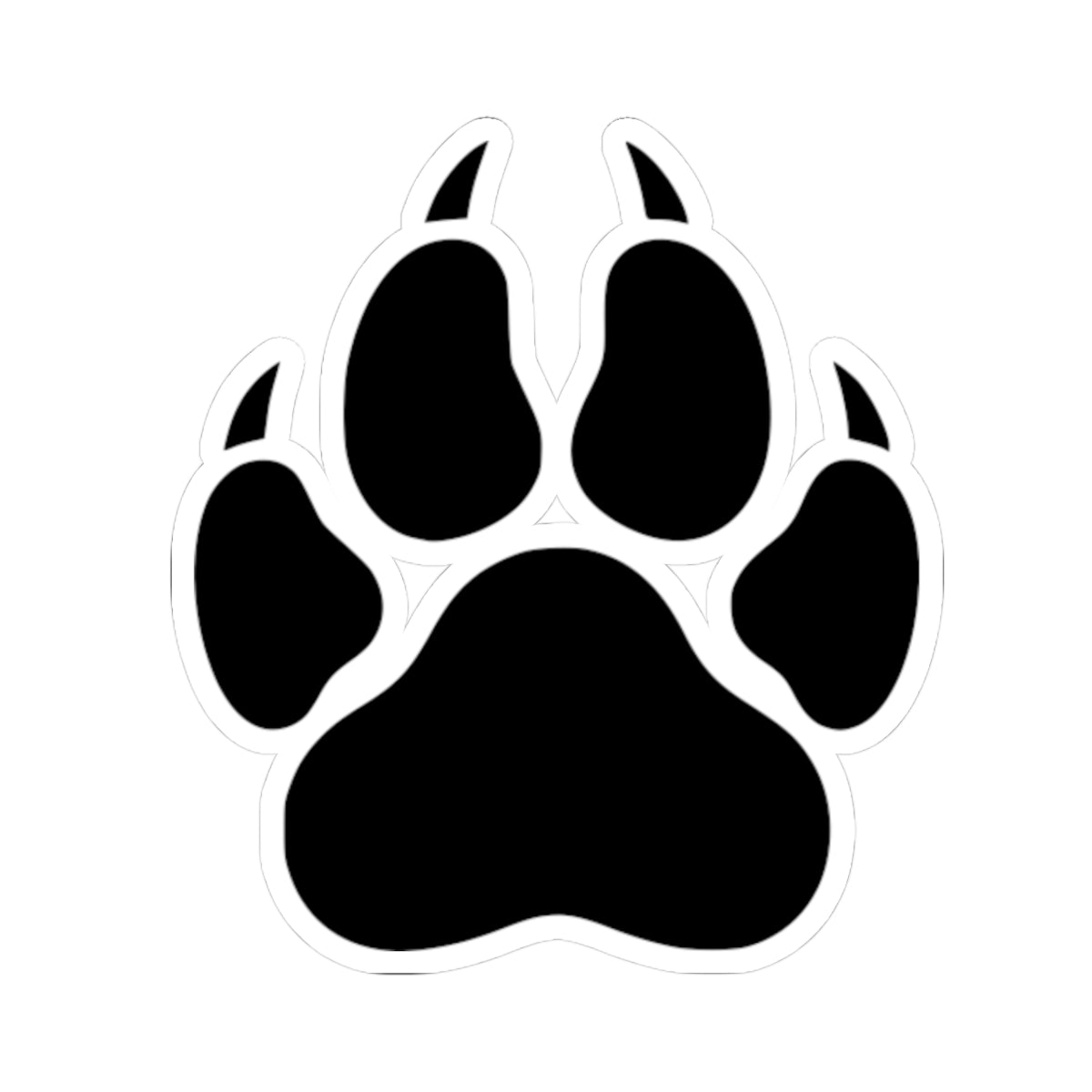 Black Paw Print Kiss-Cut Sticker — Animal Lover Decal for Laptops, Water Bottles & Gear