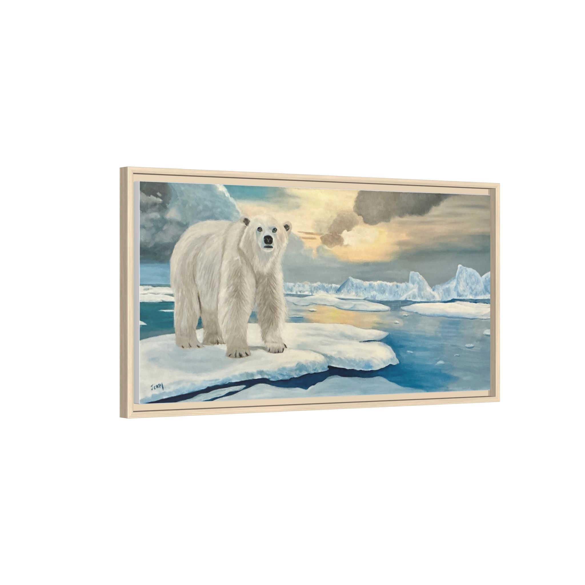 Polar Bear Arctic Canvas Print — Framed Matte Wall Art